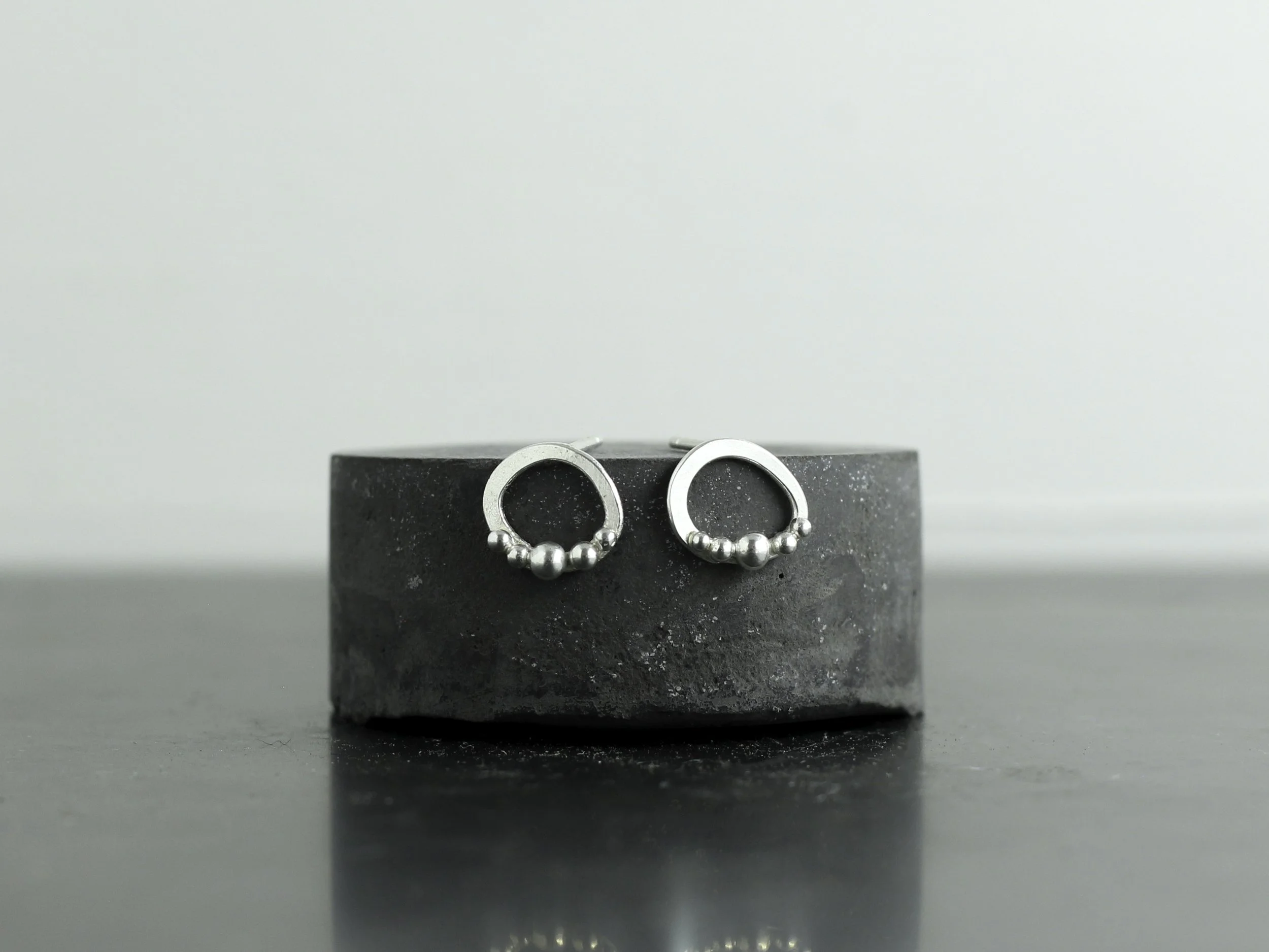 Silver Granulated Rockpool Studs