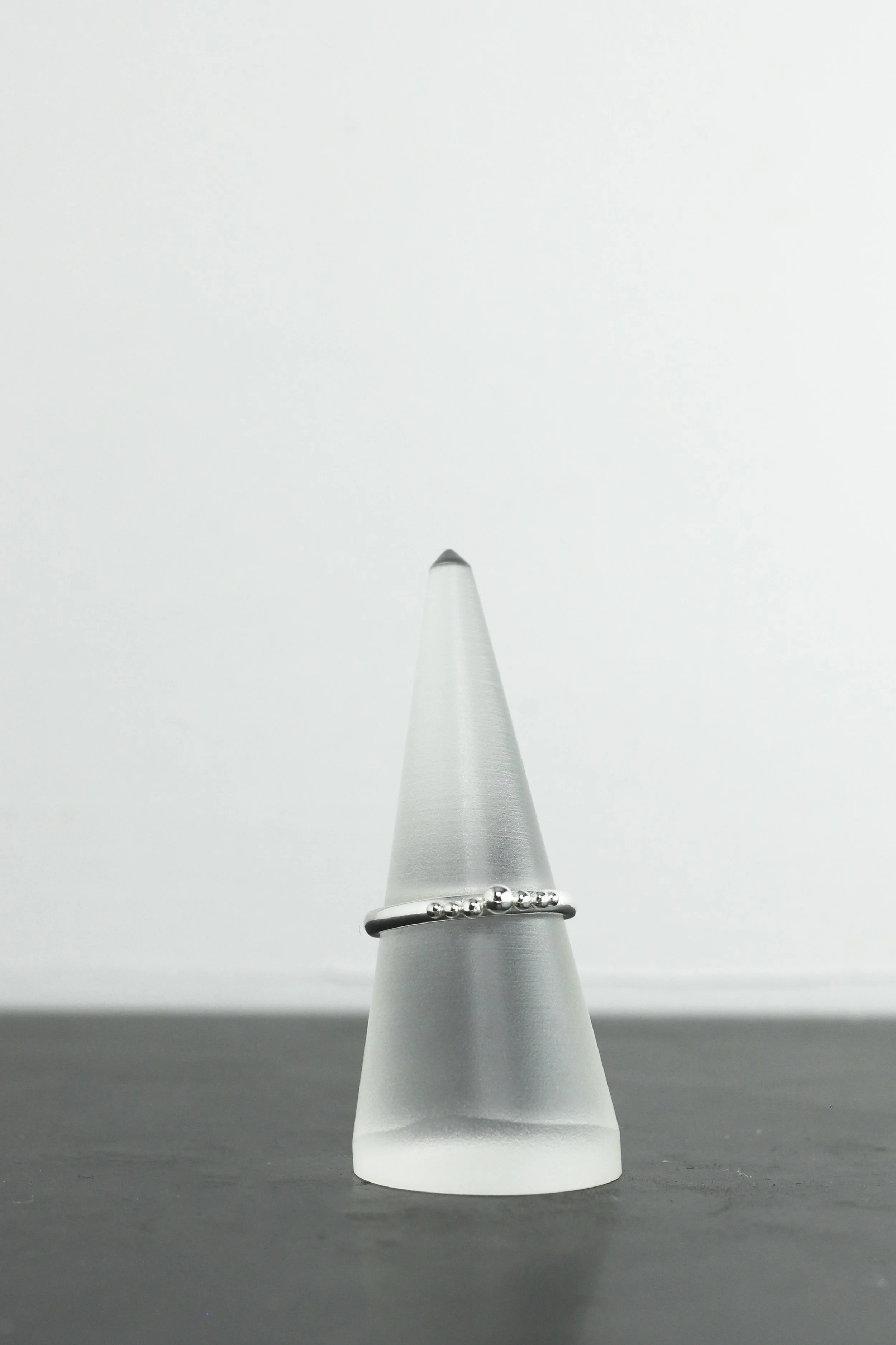 Silver Granulated Stacking Ring