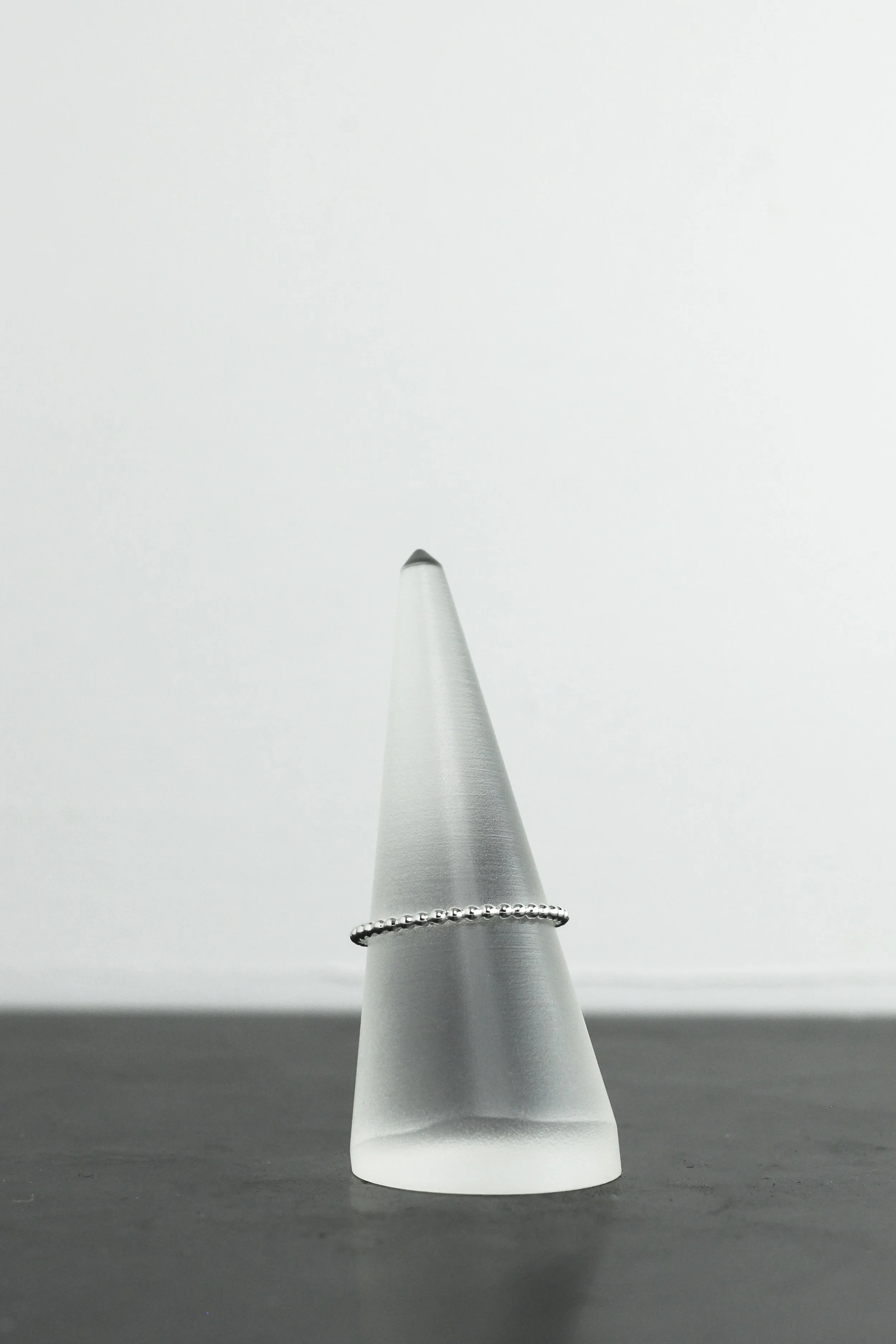 Silver Beaded Stacking Ring