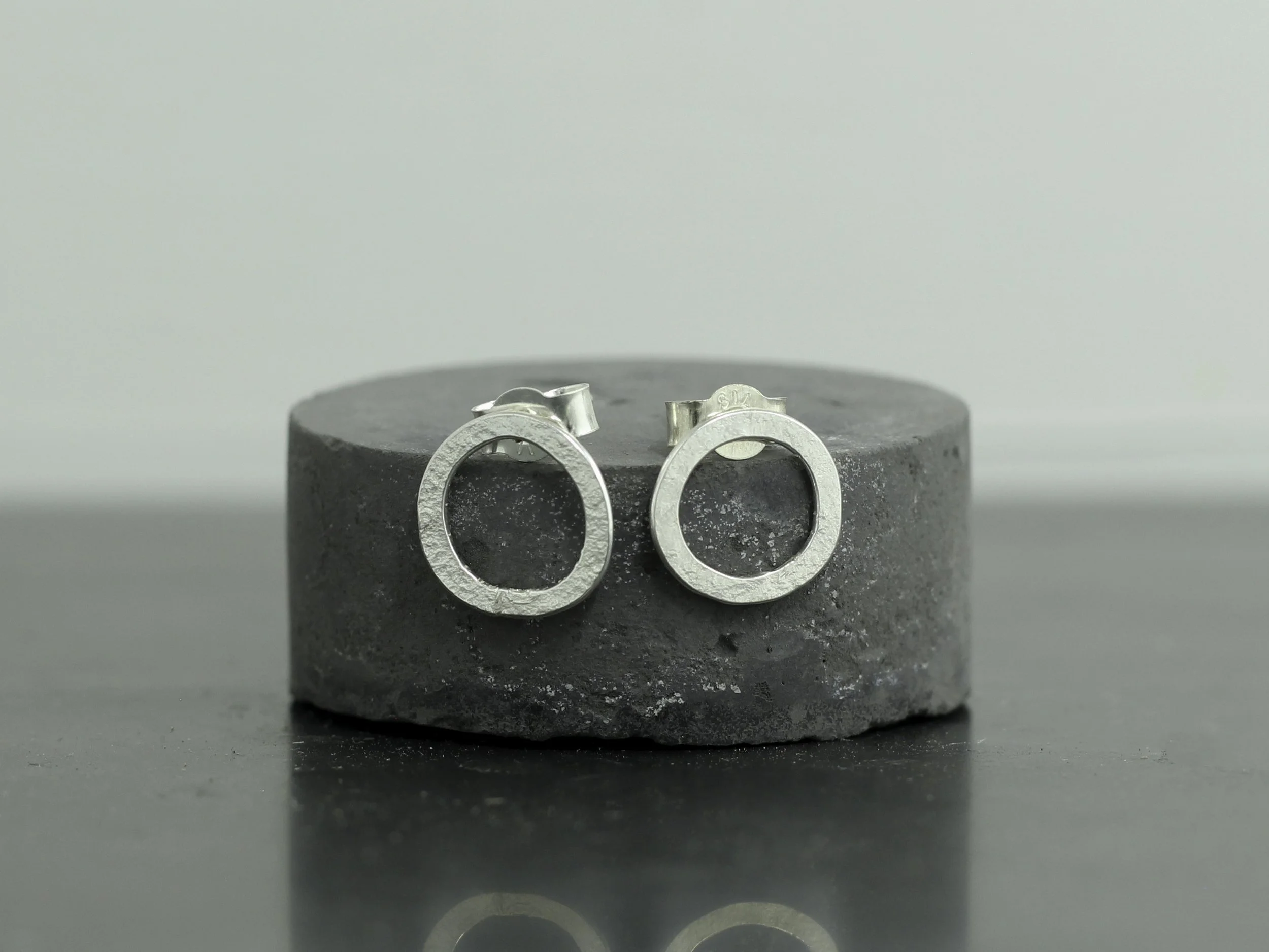 Silver Pebble Studs
