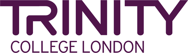 Logo with the text 'TRINITY COLLEGE LONDON' in purple letters.