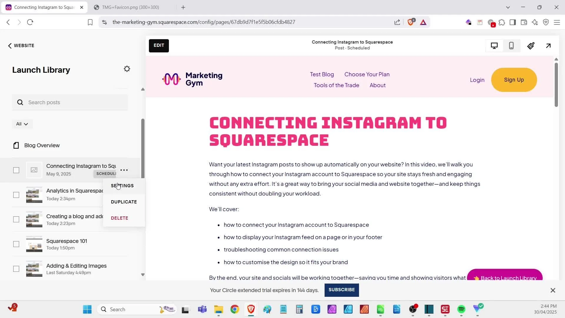Creating a blog and adding blog posts