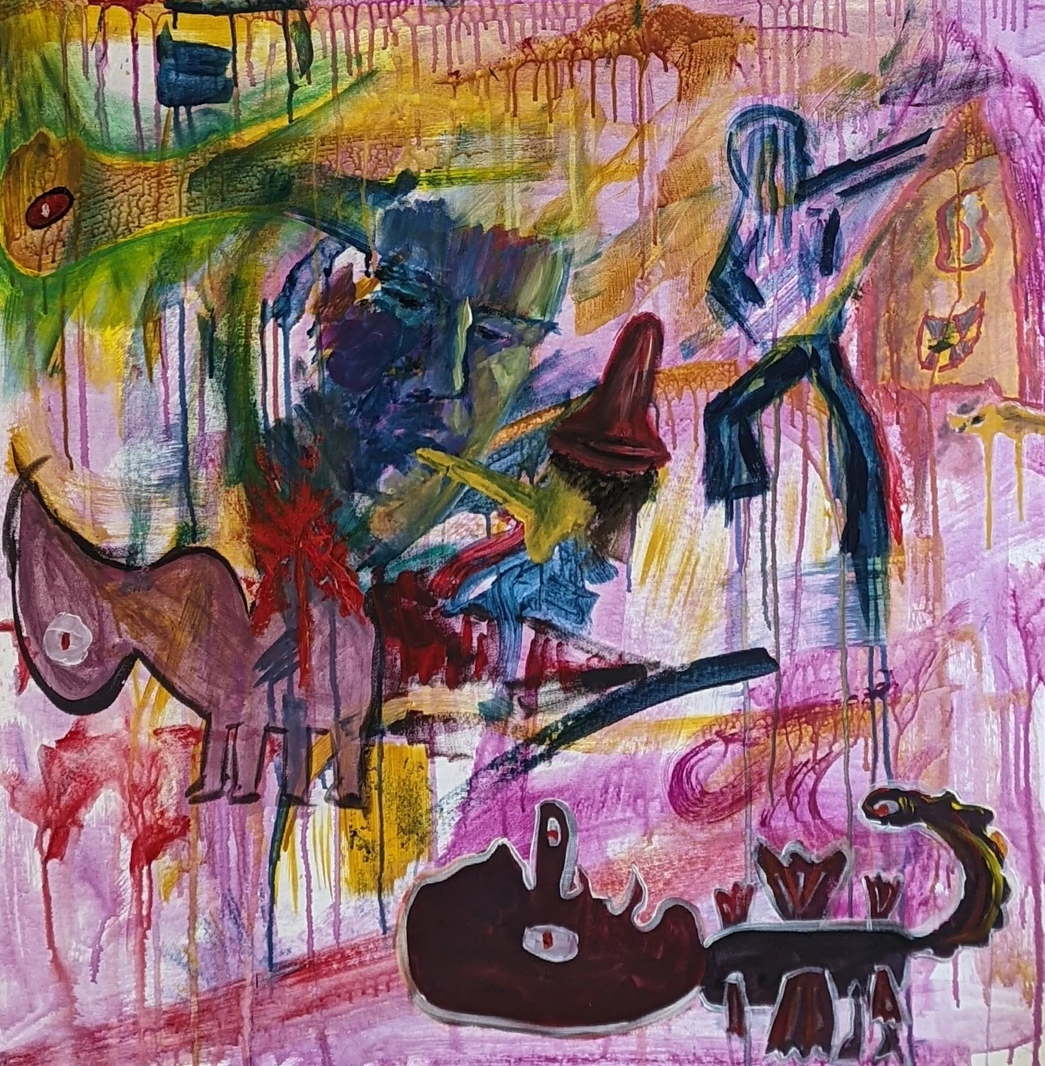 Embracing the Imaginary Monsters /Tales from Childhood, Acrylic on Canvas