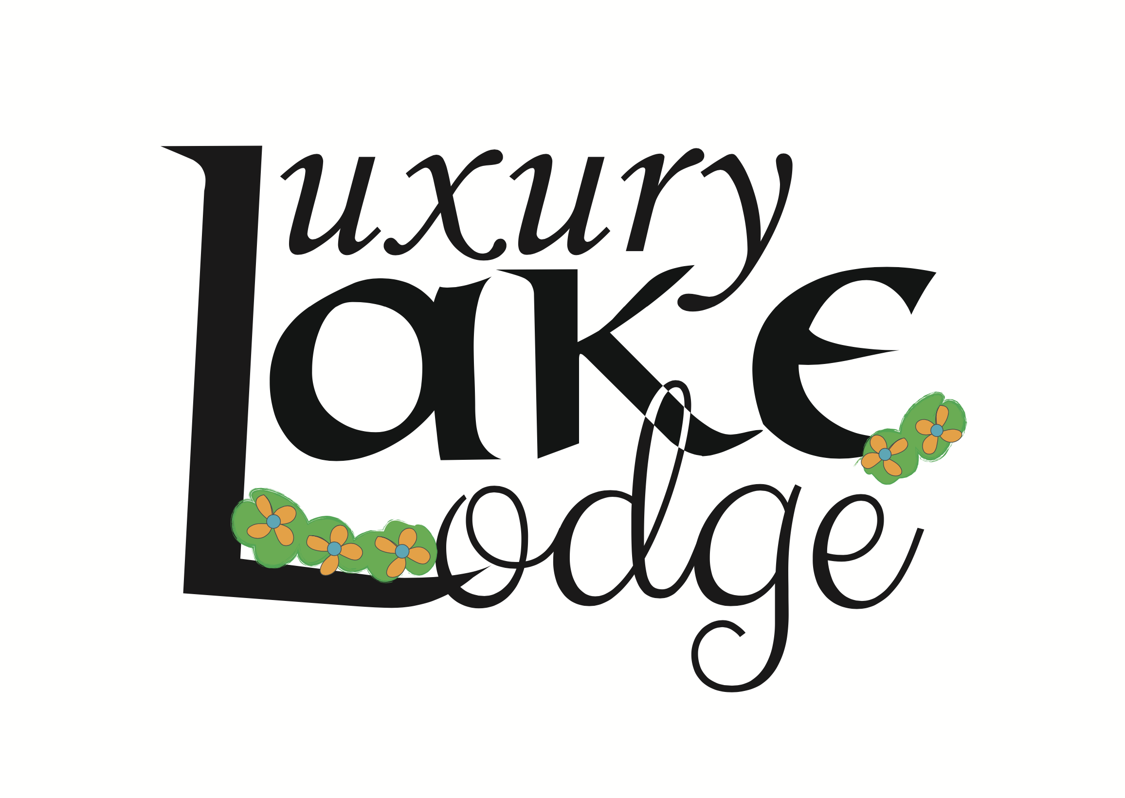 Logo Design - Luxury Lake Lodge, holiday home rental business, part of Caitlin's Cottage rentals.