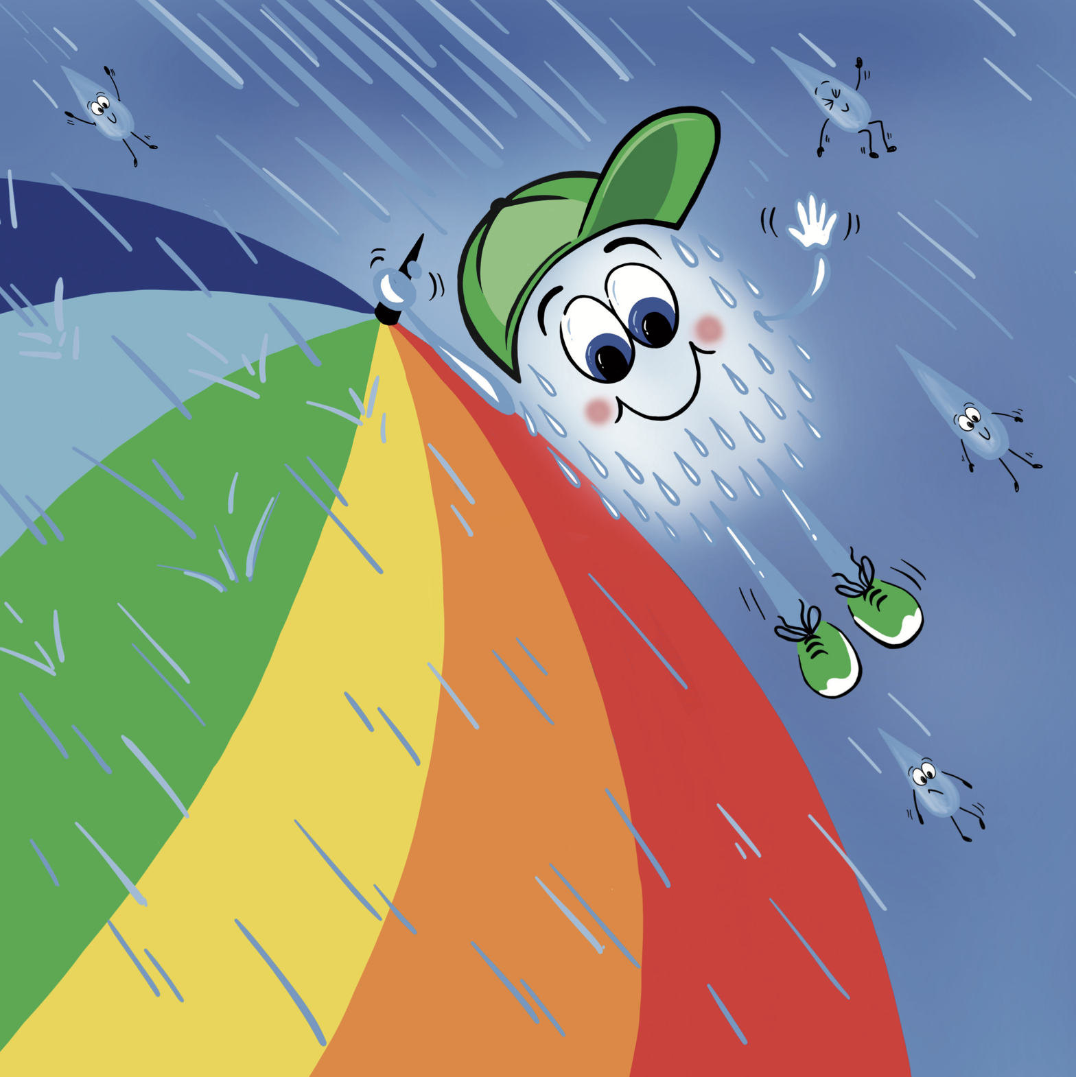 Book Illustration and Design Project - David Drizzle Drop and the Puddle Party