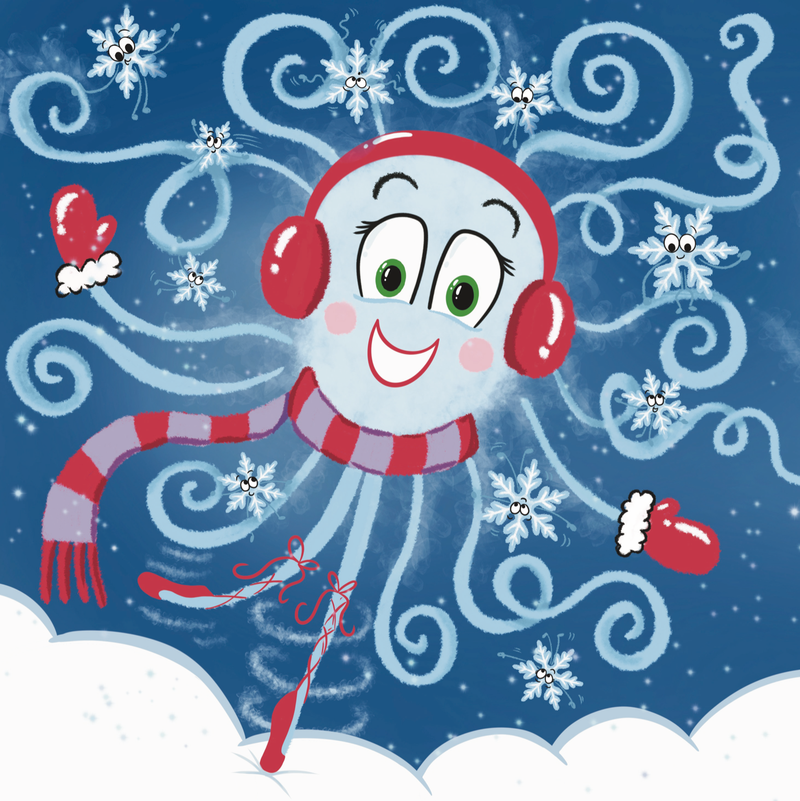 Book Illustration and Design Project - FiFi Flurry and the Sleepy Snowflake