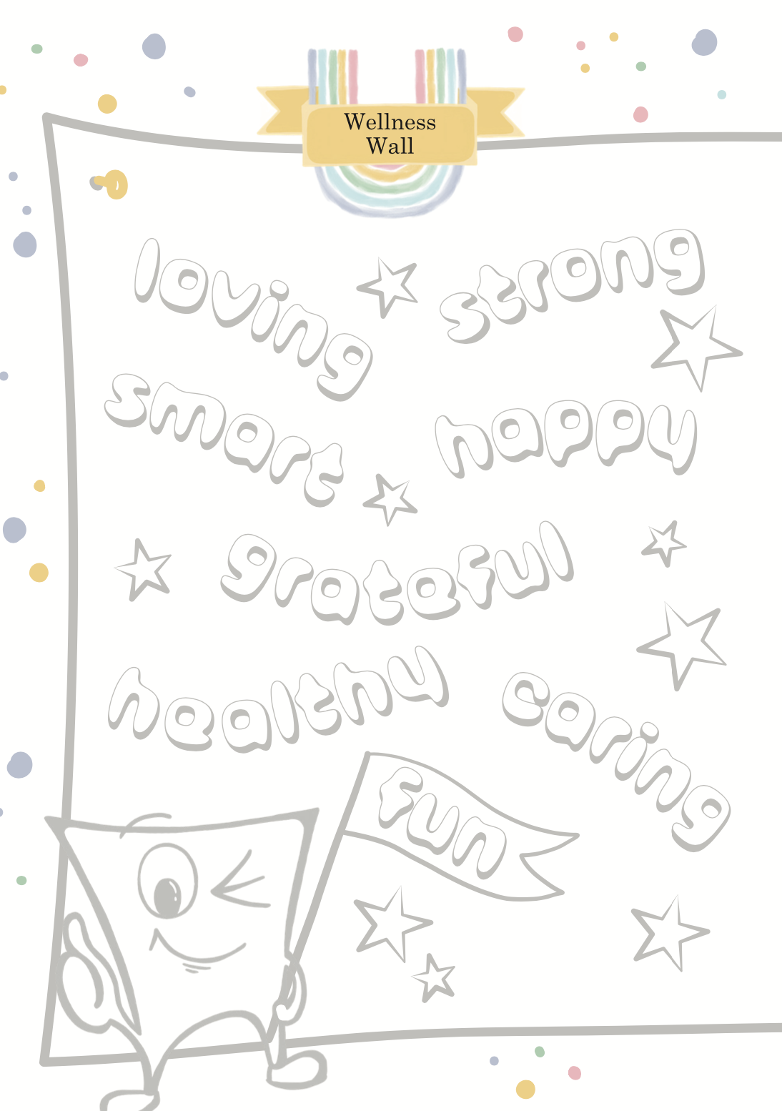 Mindfulness Journal for Kids - Part of double page spread design, mindfulness colouring 