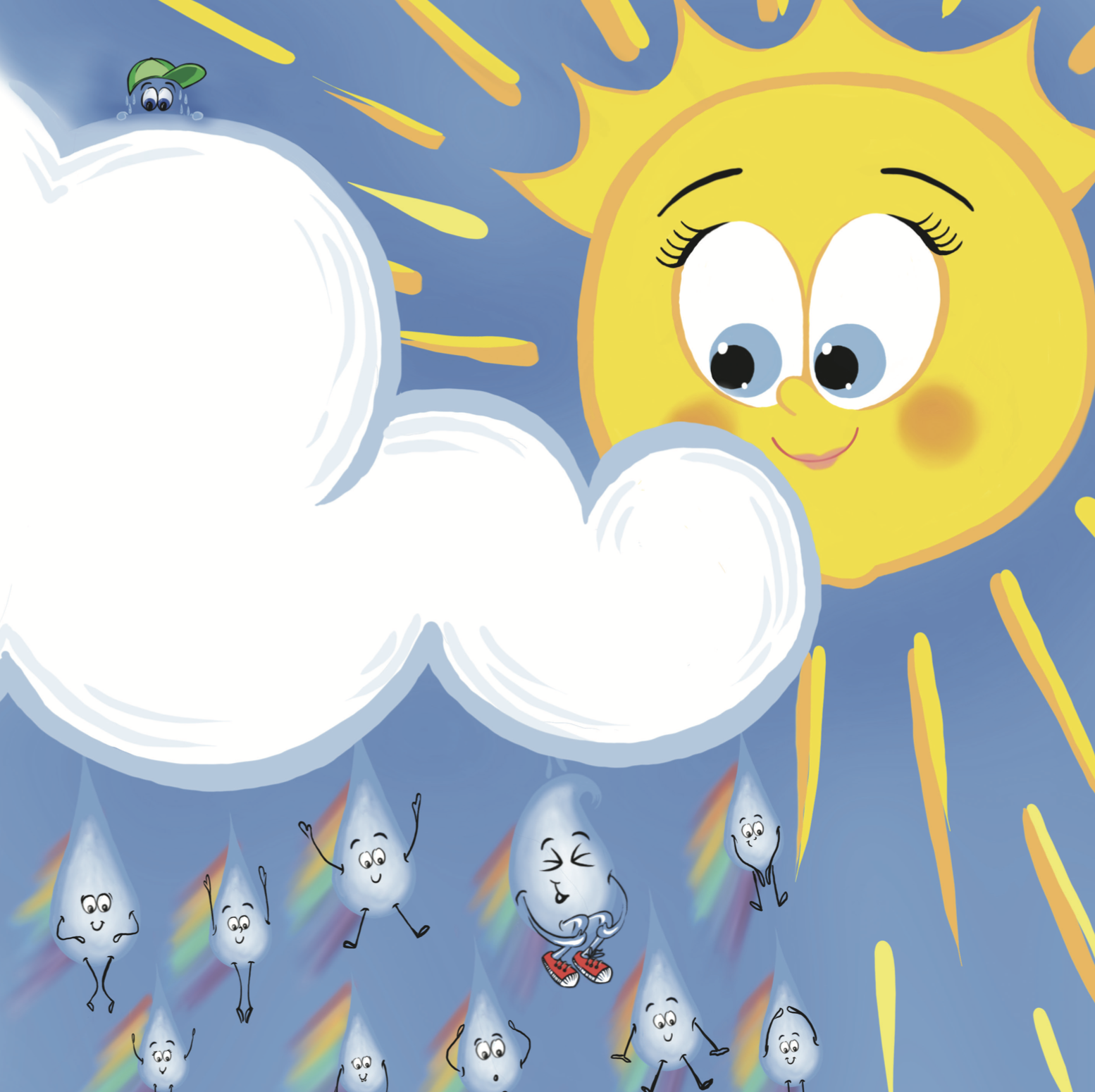 Riley Rainbow - raindrop and sunshine helpers