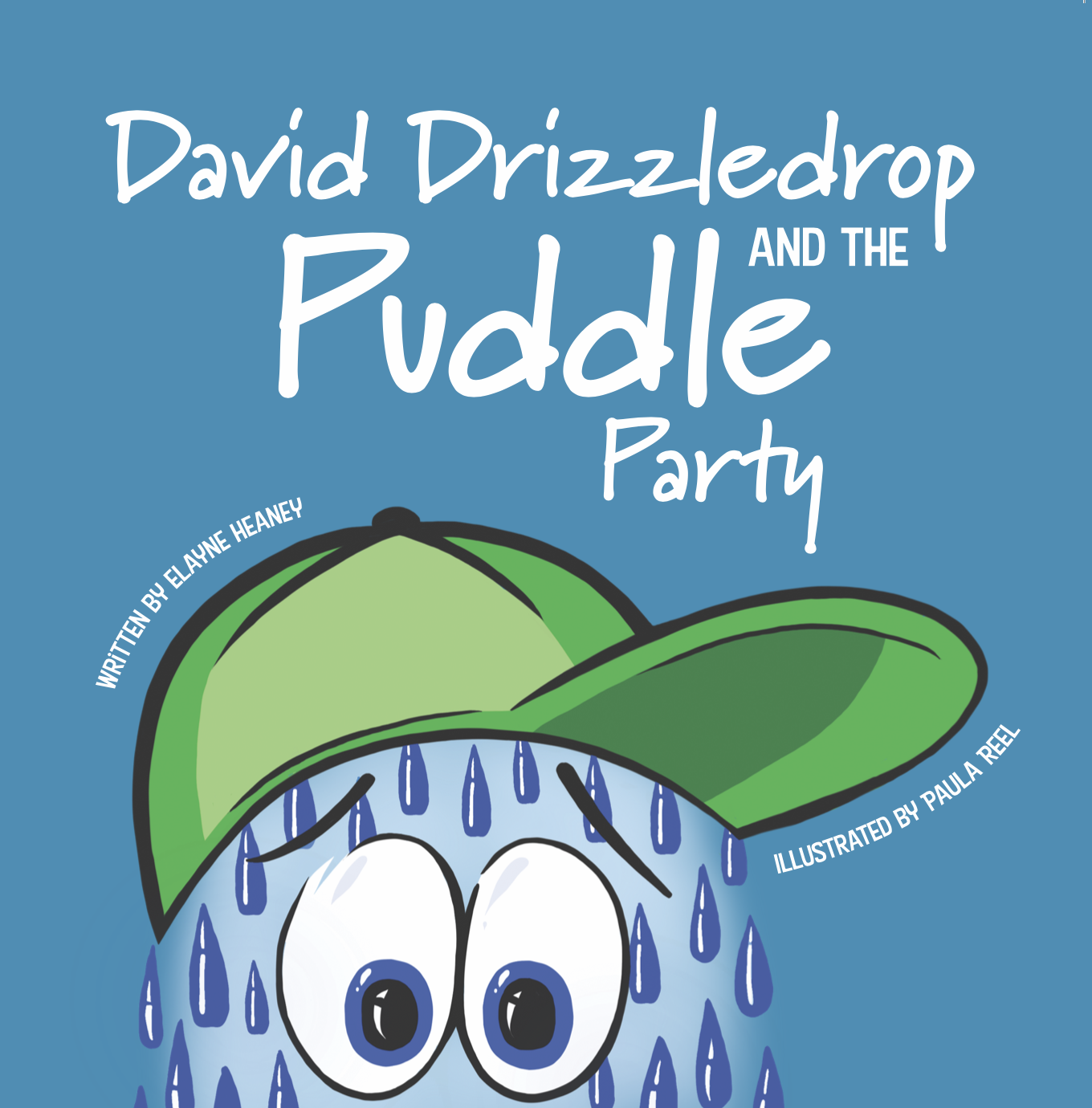 David Drizzle Drop - Front Cover design, replicating the design of previous books in the range, keeping it bright and bold in colour.