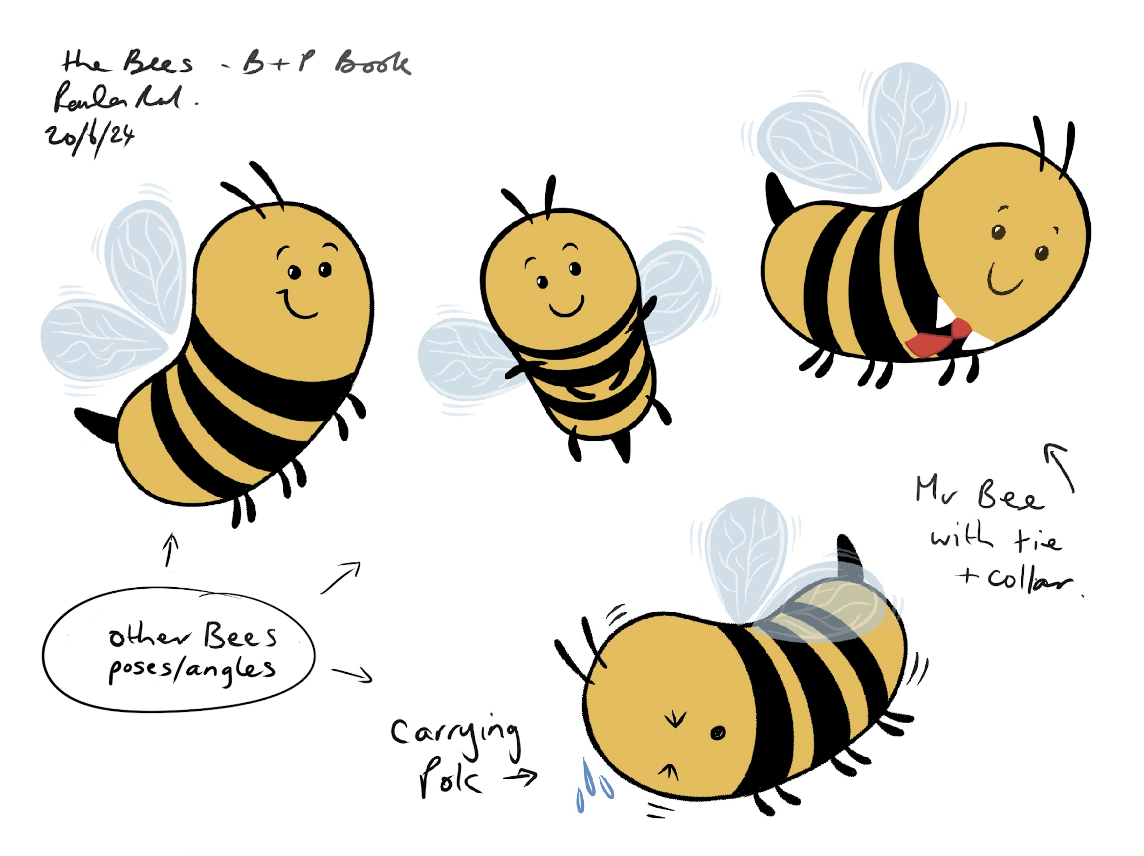 Blom&Pok - Character design, even for the small part characters. Showing them in different positions and angles.