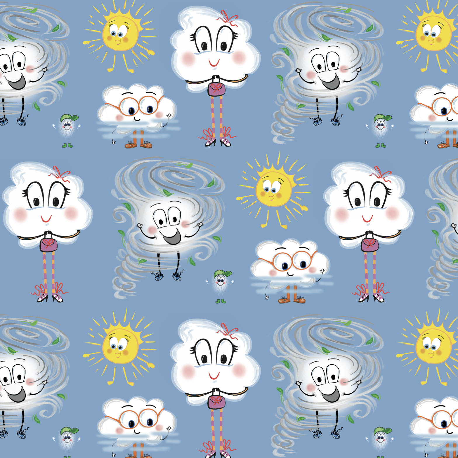Chloe Cloud - part of the wallpaper page design, includes characters from this story and previous stories within the range.