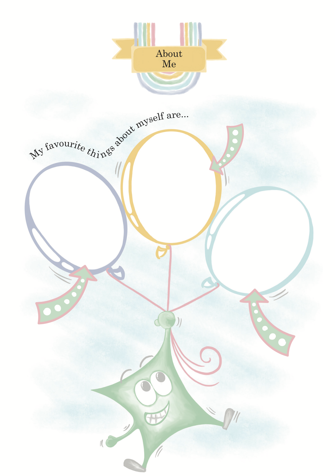 Mindfulness Journal for Kids - Full page illustration, things I like about me.