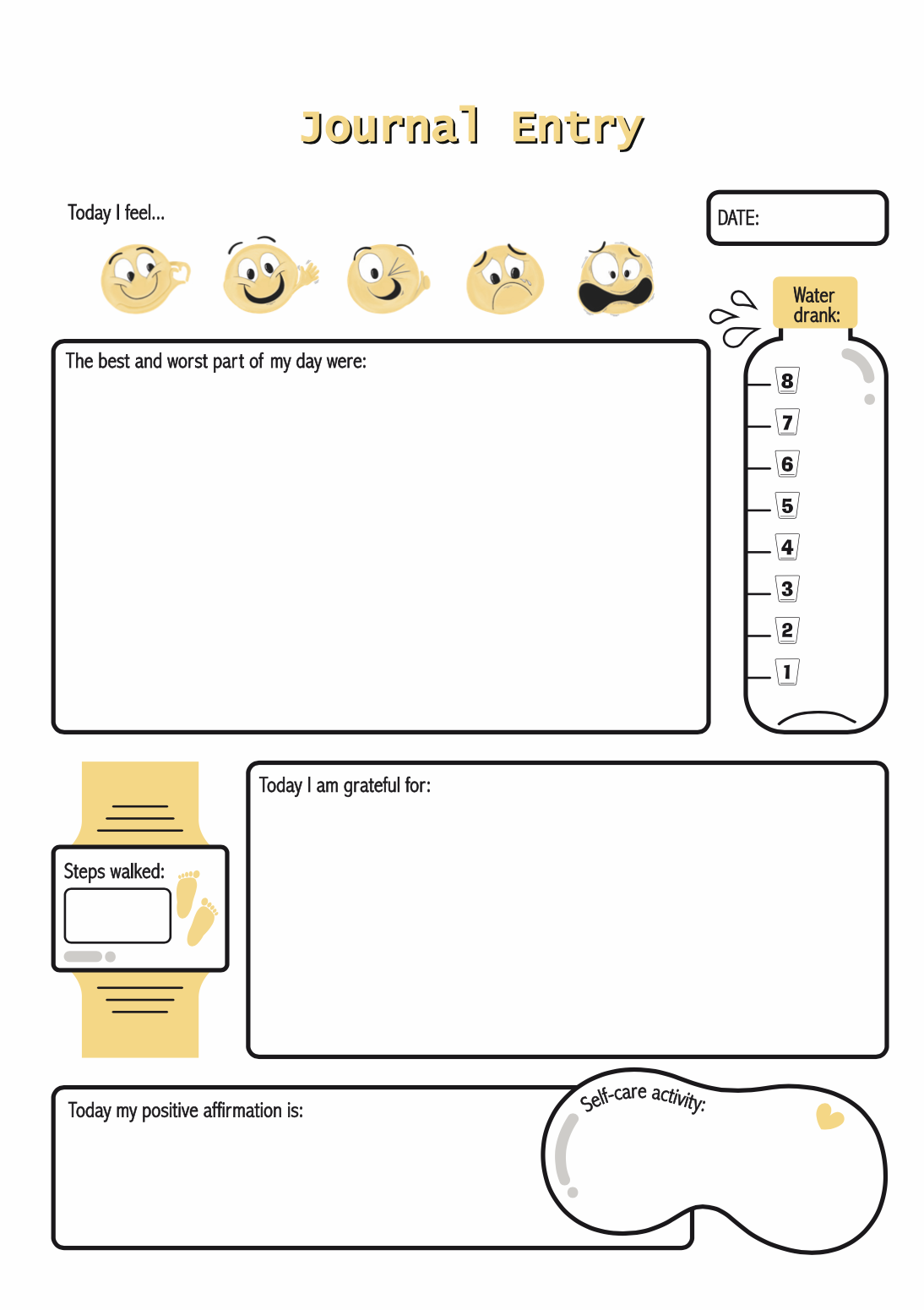 Mindfulness Journal for Tweens - Journaling page design.