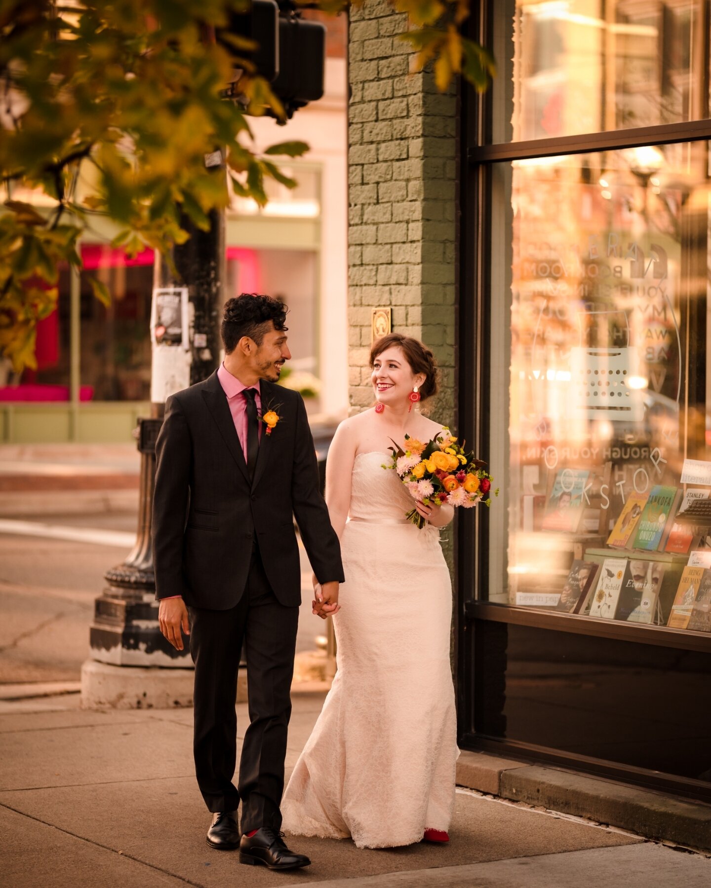 It's nice to revisit places you spent so much time at while dating. R&ocirc;mulo and Rachel made it a point to travel around Ann Arbor on their wedding day taking photos at varies different locations that meant something to the both of them and their