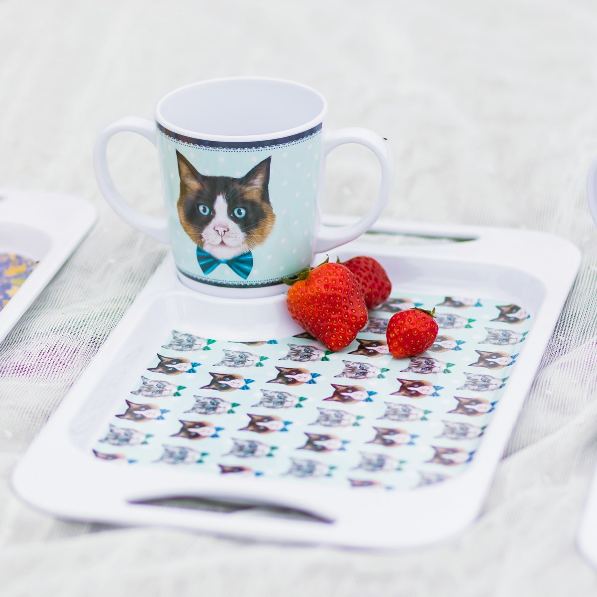 Rosa Lifestyle Mug and Tray Set - Cats