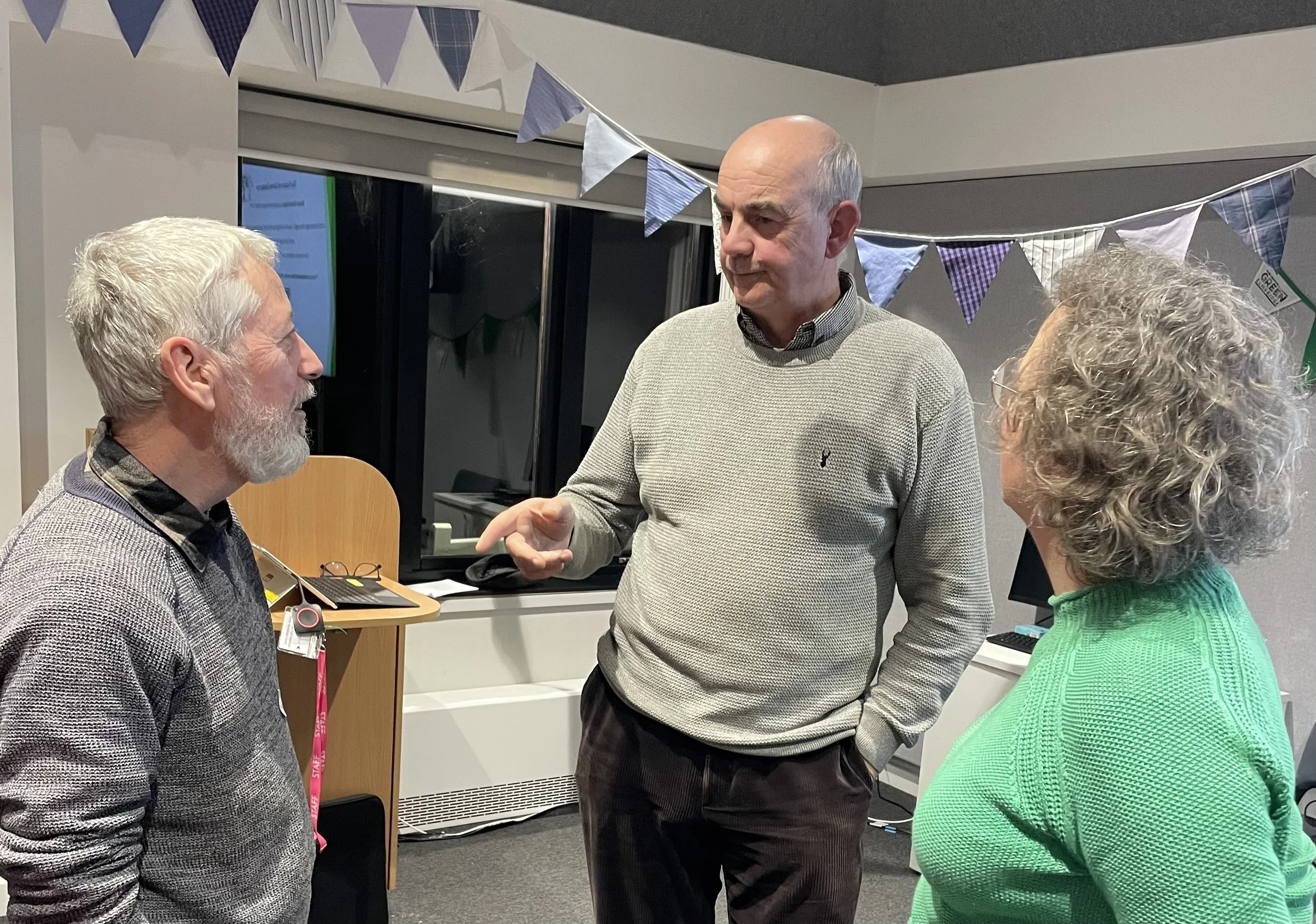 Graham stuck around during the networking part of the evening to answer questions.