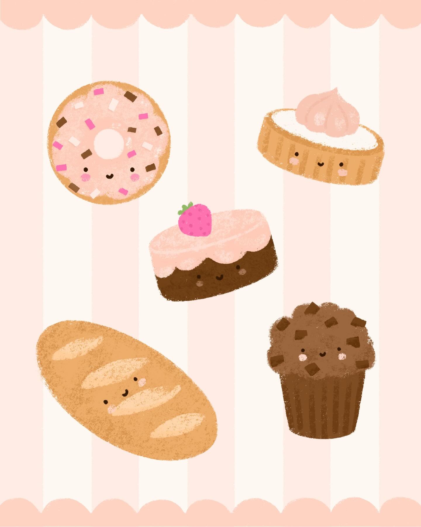 Day 72 - Bakery 🎀

75artchallenge #75artfriends #75artwithgenna #surfacedesign #childrensillustration #kidsillustration #coffee #coffeeillustration #cutecoffees