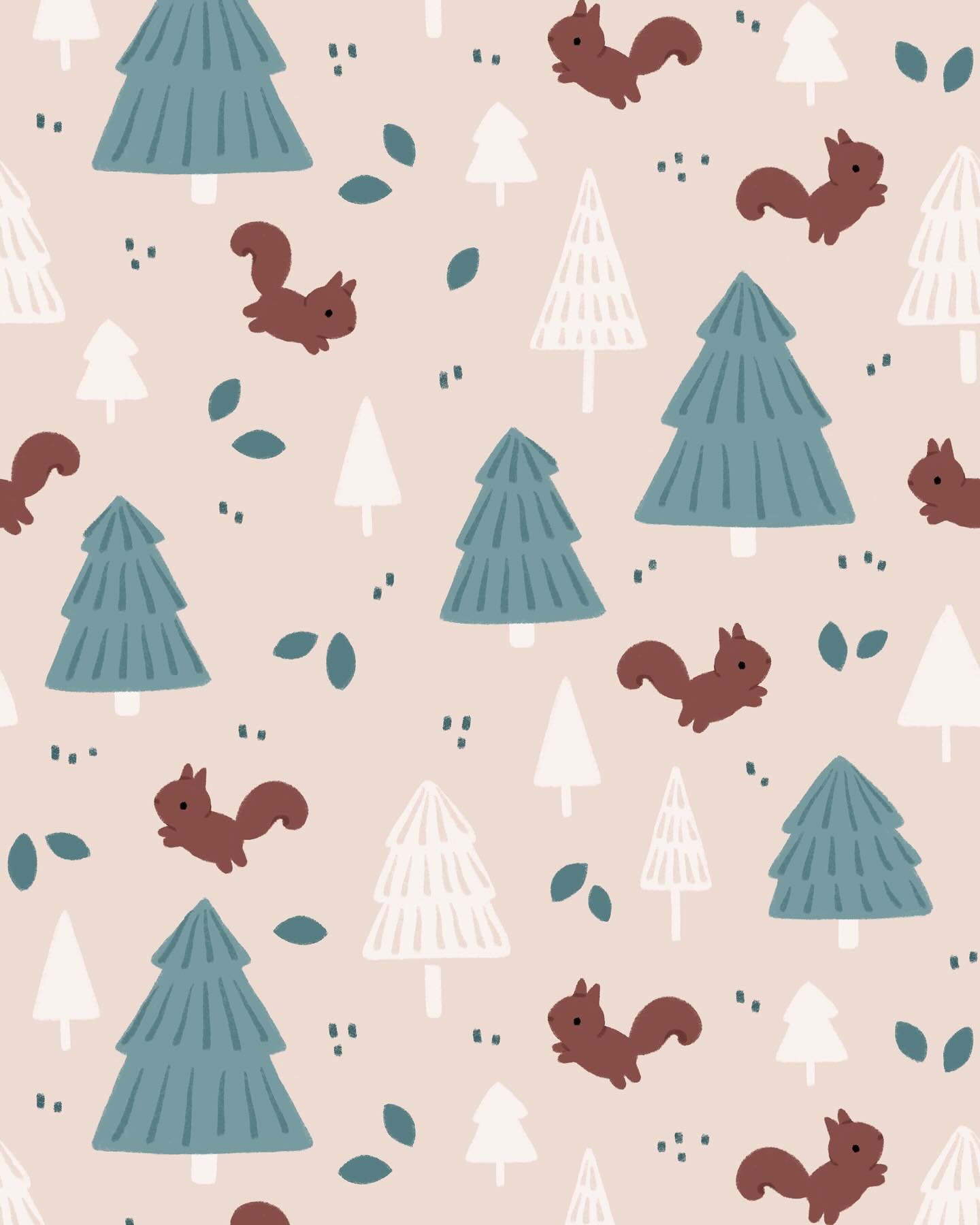 Just in time for the January prompt by @thecolourcoop: Forest🌲🐿️

#thecolourcoop #illustration #surfacedesign #winterpattern #forestpattern #cutesquirrels #artlicensing #decemberillustration #creatsyofficial #creatsymockup #kidspattern #babywear