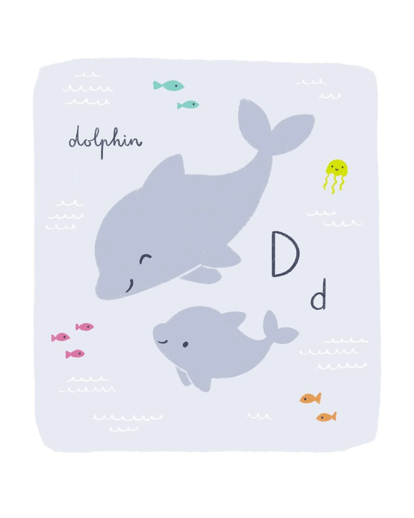 Day 9 - Dolphin 🐬 

#75artwithgenna #75art2026 #kidsillustration #surfacepatterndesign #surfacedesign