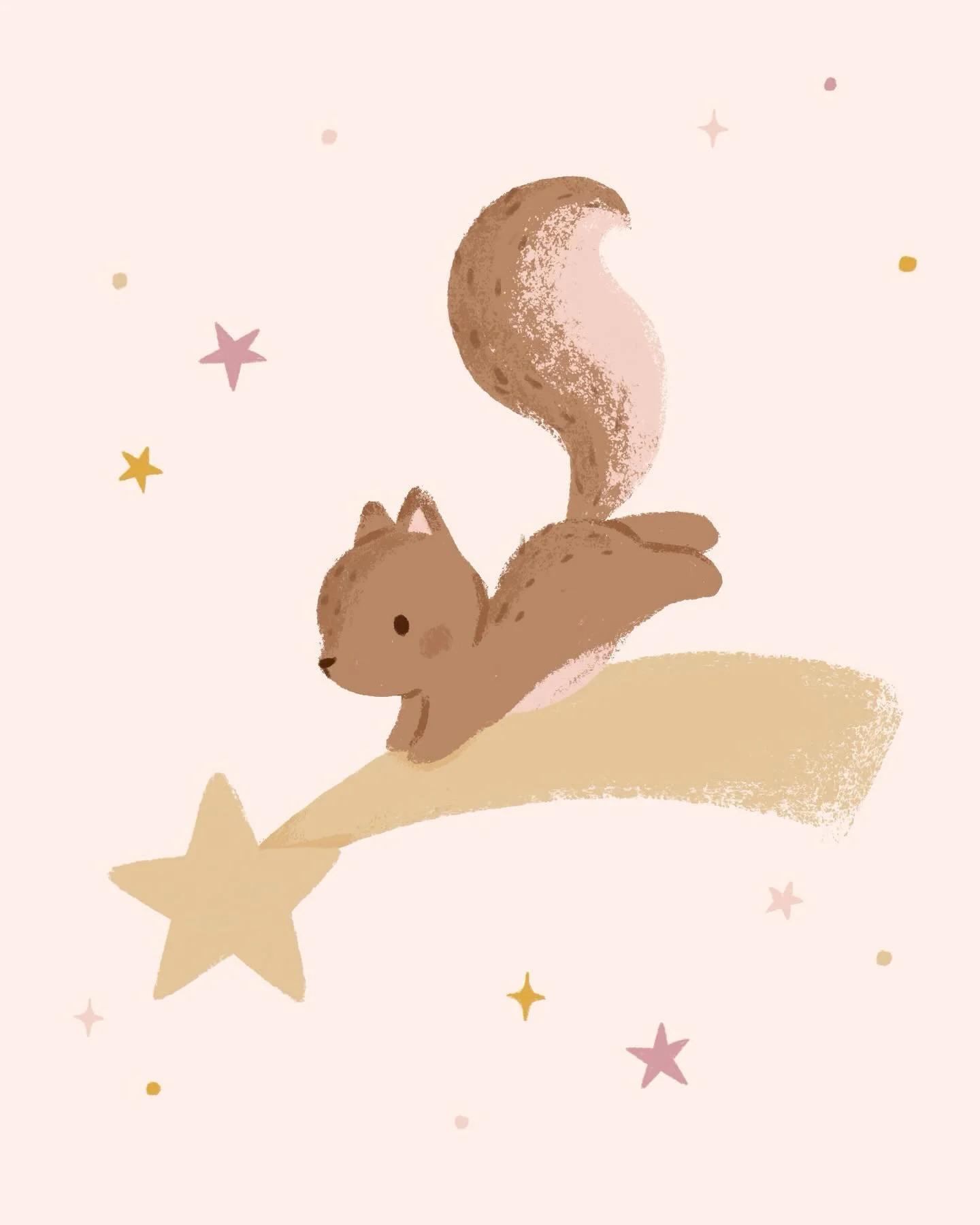 Day 14 - Star &amp; squirrel 🌟

#75artwithgenna #illustration #kidsillustration #surfacepatterndesign #squirrel