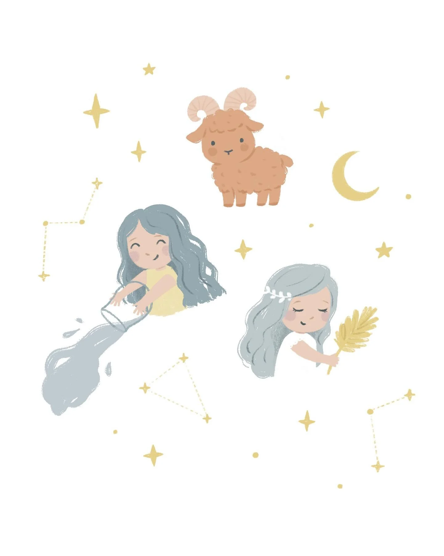 Astrology 💫 @thecolourcoop 

Chose my own big three for this one: Aries Sun, Aquarius Moon, Virgo Rising. But already thinking of making the others too. Which one should I do next? ☺️

#surfacedesign #surfacepatterndesign #astrologyforkids #kidsillu