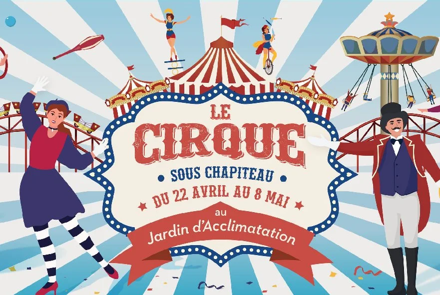 Affiche D' Exposition De Cirque Originale - Style 1980 - 65x44 Cm - Couleurs Vives