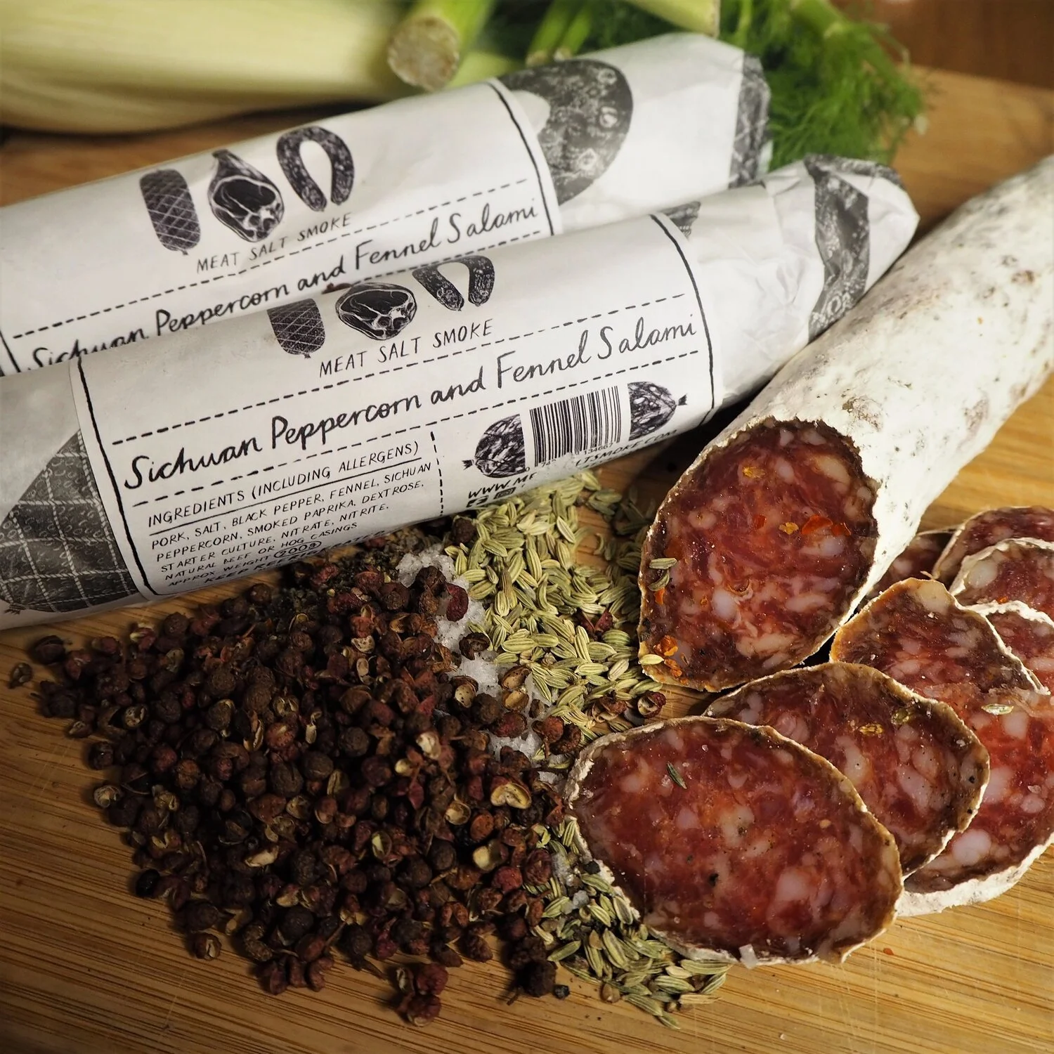 Sichuan peppercorn and fennel salami