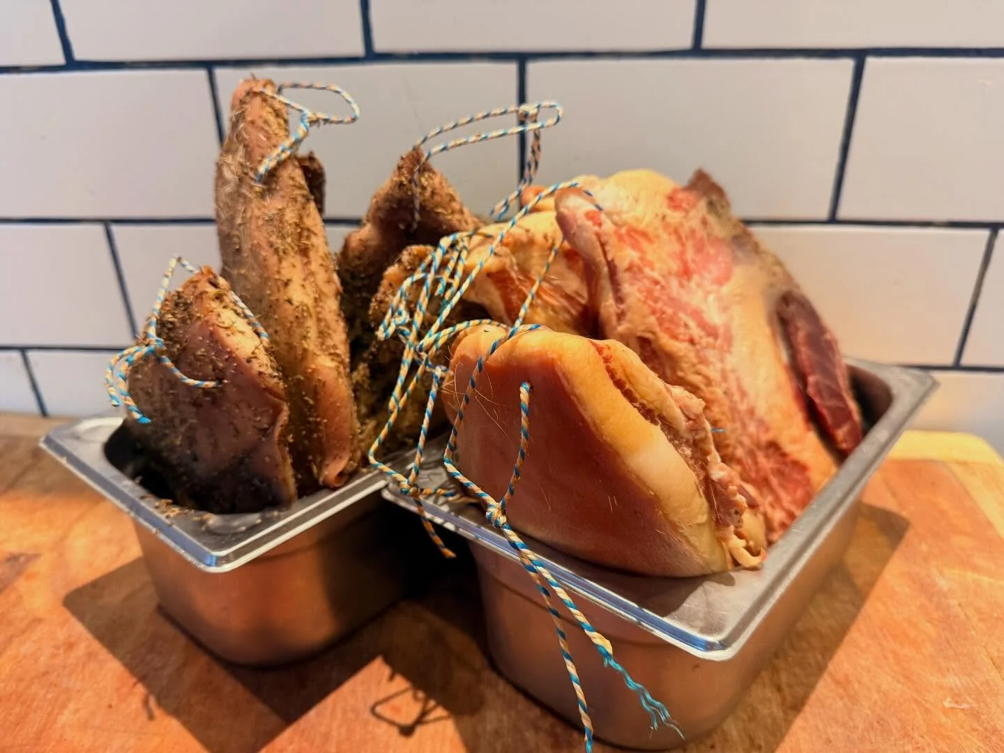 Our guanciale is back! We have both smoked and traditional with herbs available 🐷 🍝