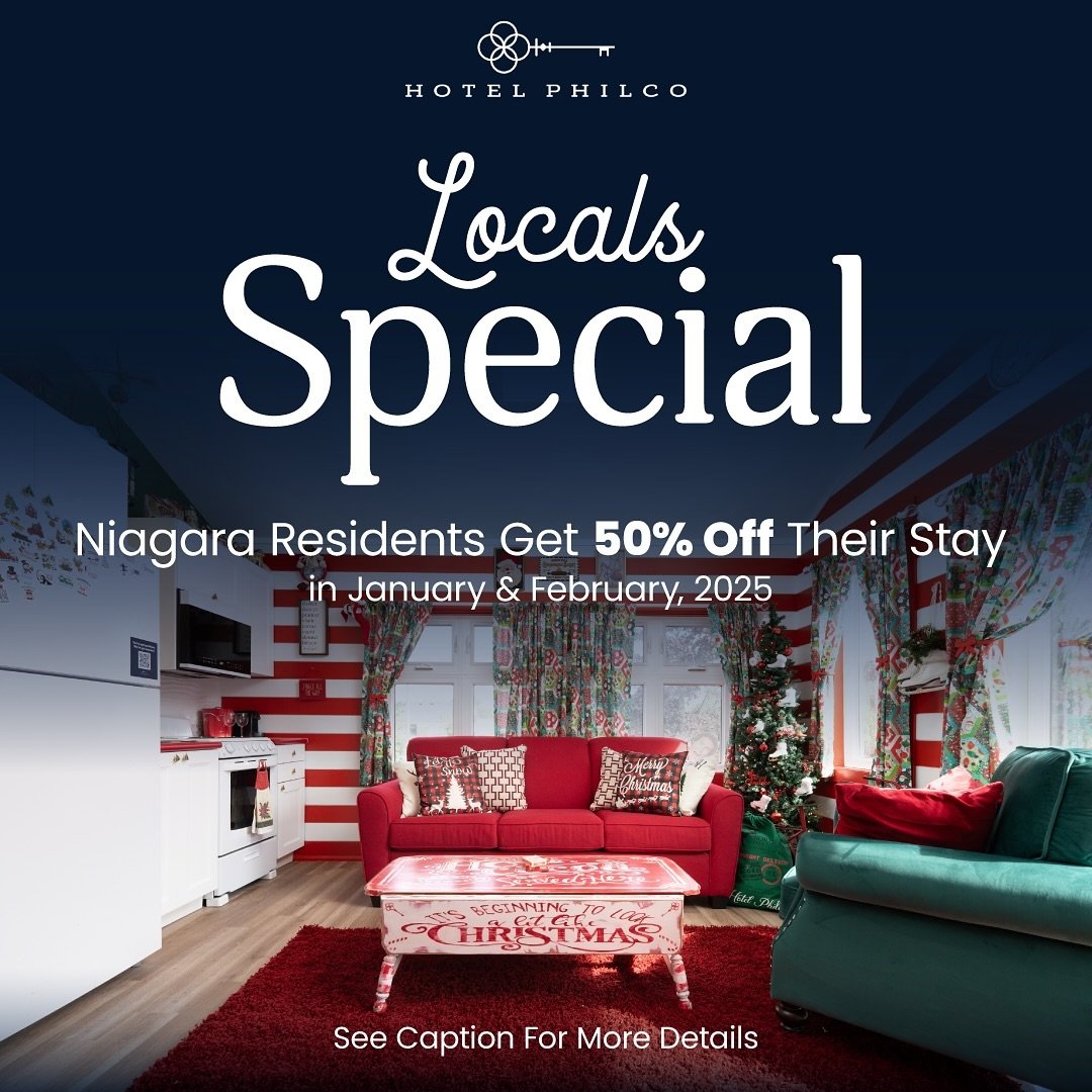 Just over a month away, and rooms are already filling up fast! 🌟

This January and February, we&rsquo;re giving back to our local community with an incredible 50% off stays! 🛏️✨

LOCALS SPECIAL
📍 If you live in the Niagara Region, enjoy an exclusi