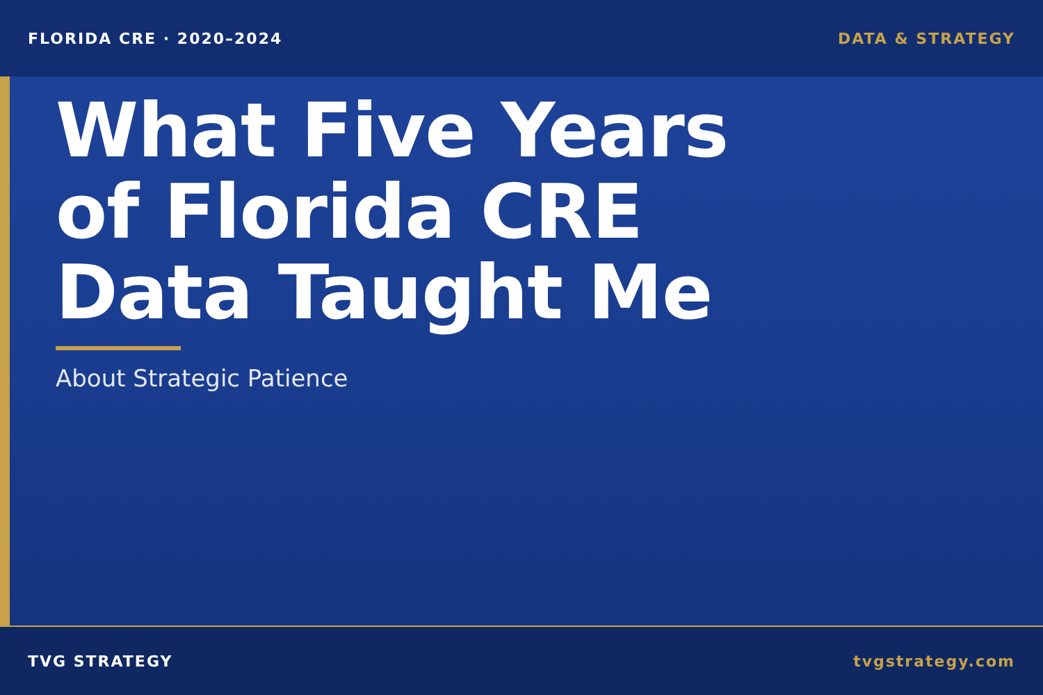 What Five Years of Florida Commercial Real Estate Data Taught Me About Strategic Patience