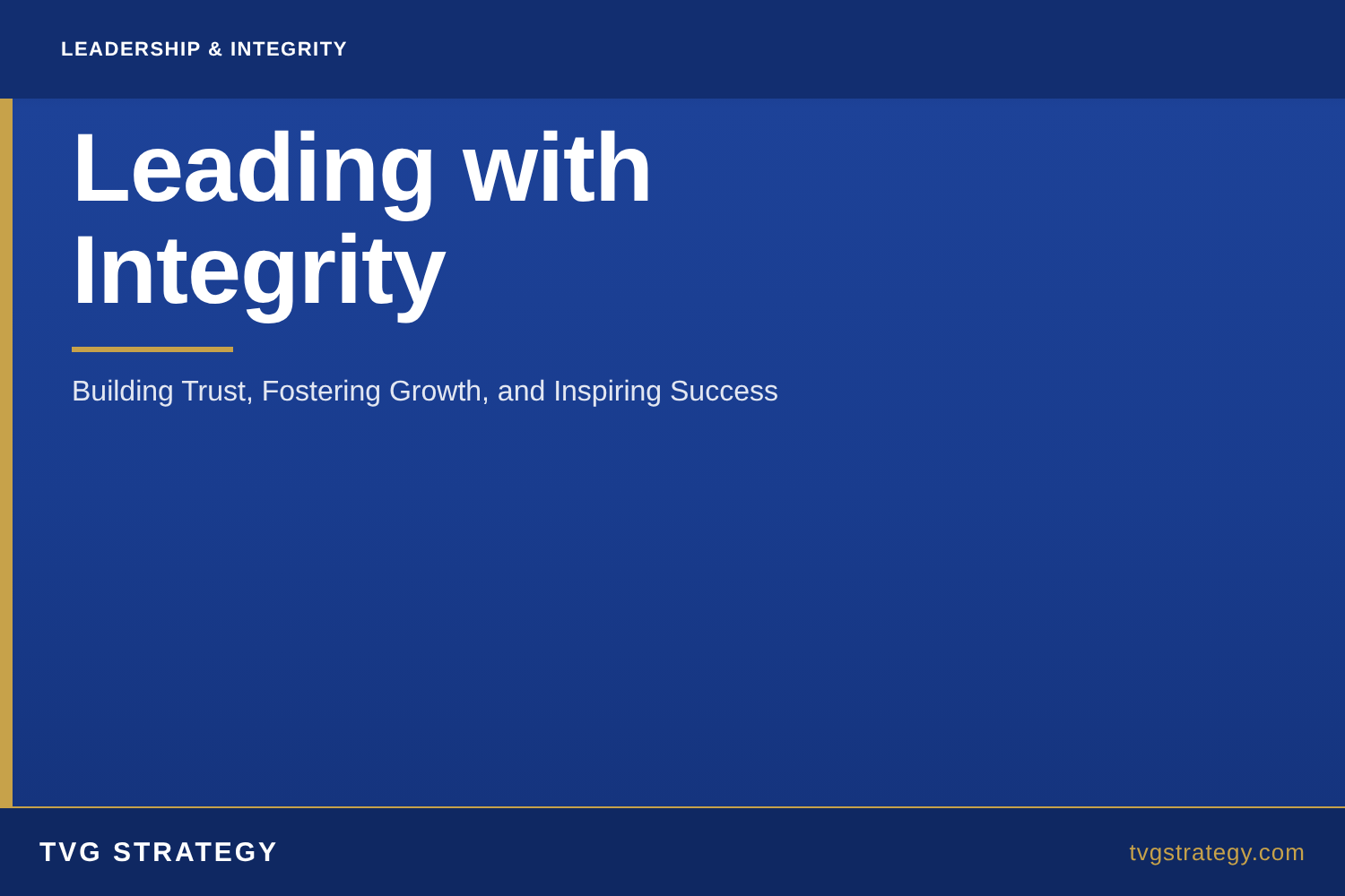 Leading with Integrity: Building Trust, Fostering Growth, and Inspiring Success