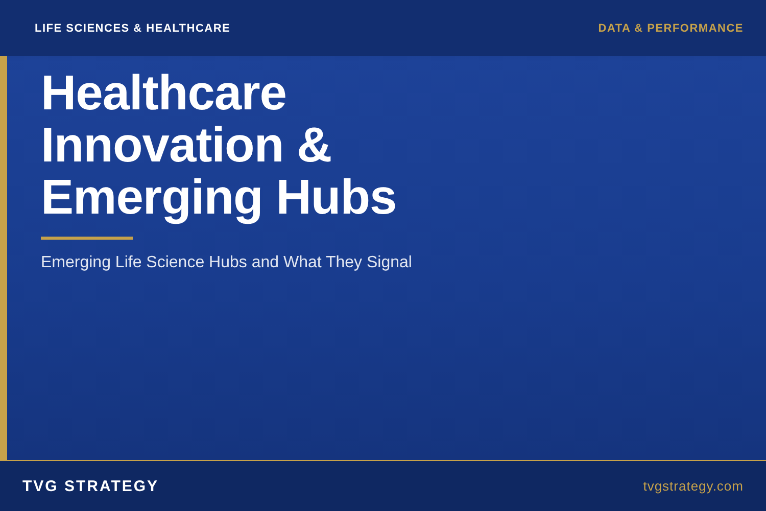 Healthcare Innovation and Emerging Life Science Hubs
