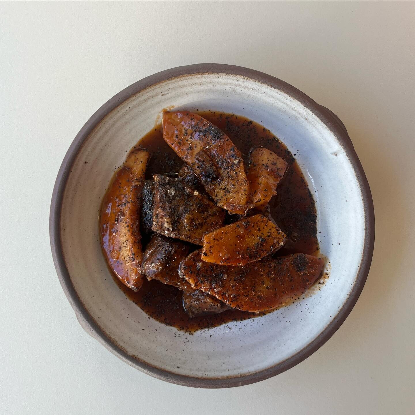 Brown food season is here. Sofigado is on the menu now. A sweet and sour beef and quince stew from the island of Lefkada. We braise beef short rib with quince, grape molasses and vinegar.