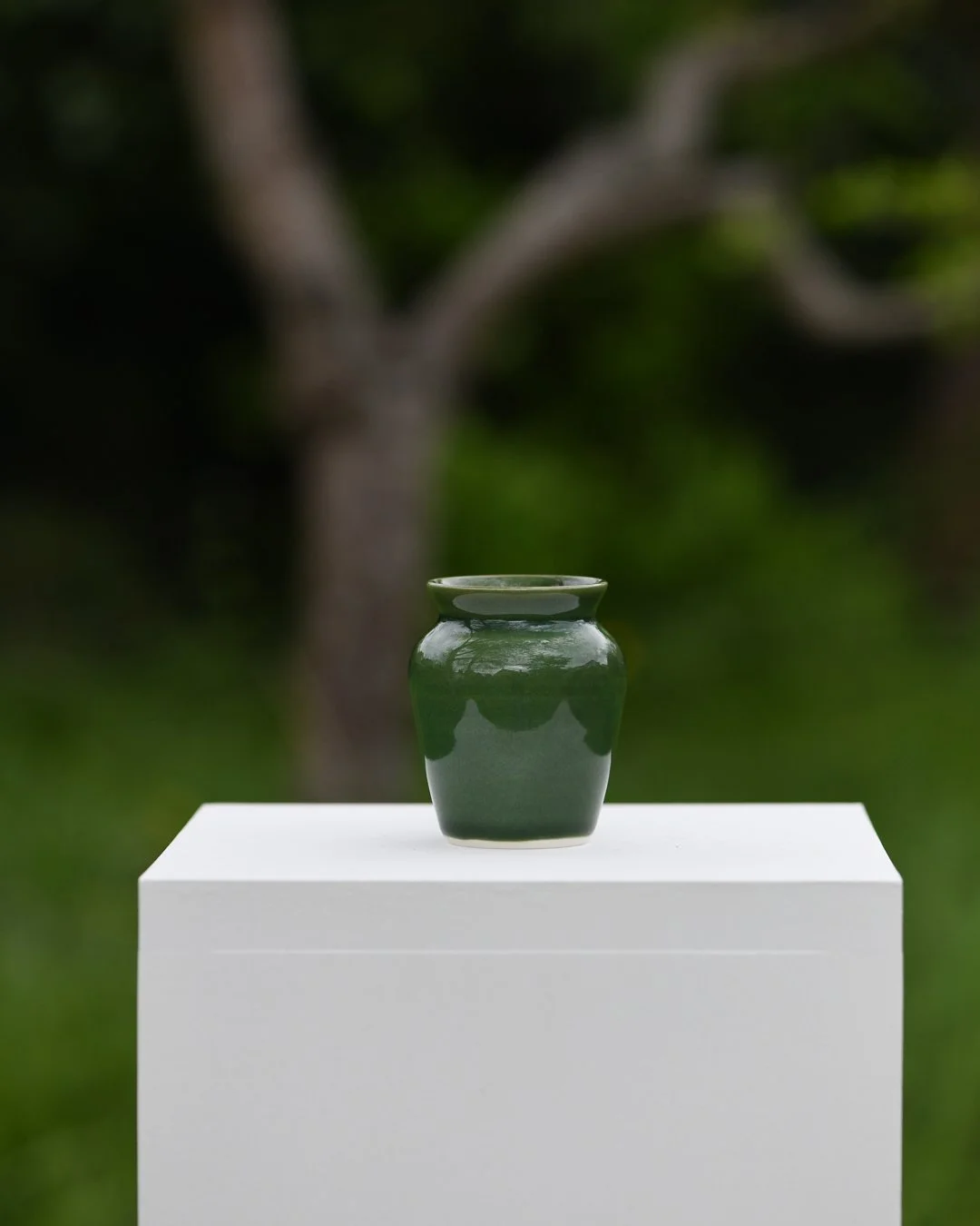 Dark Green Heart Bud Vase