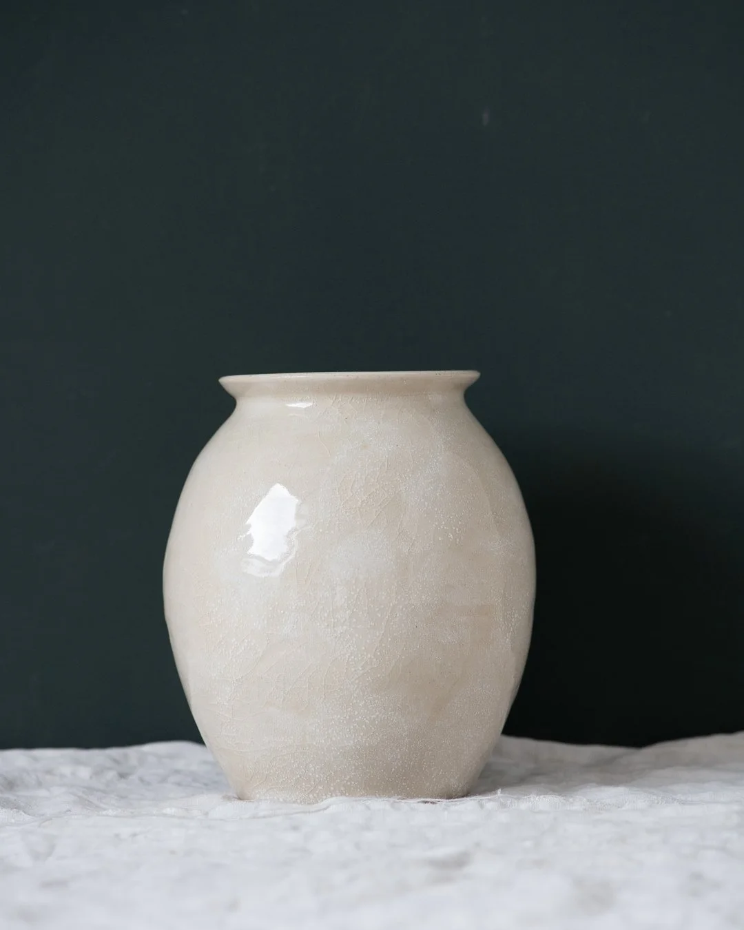 Snowfall Large Oval Vase