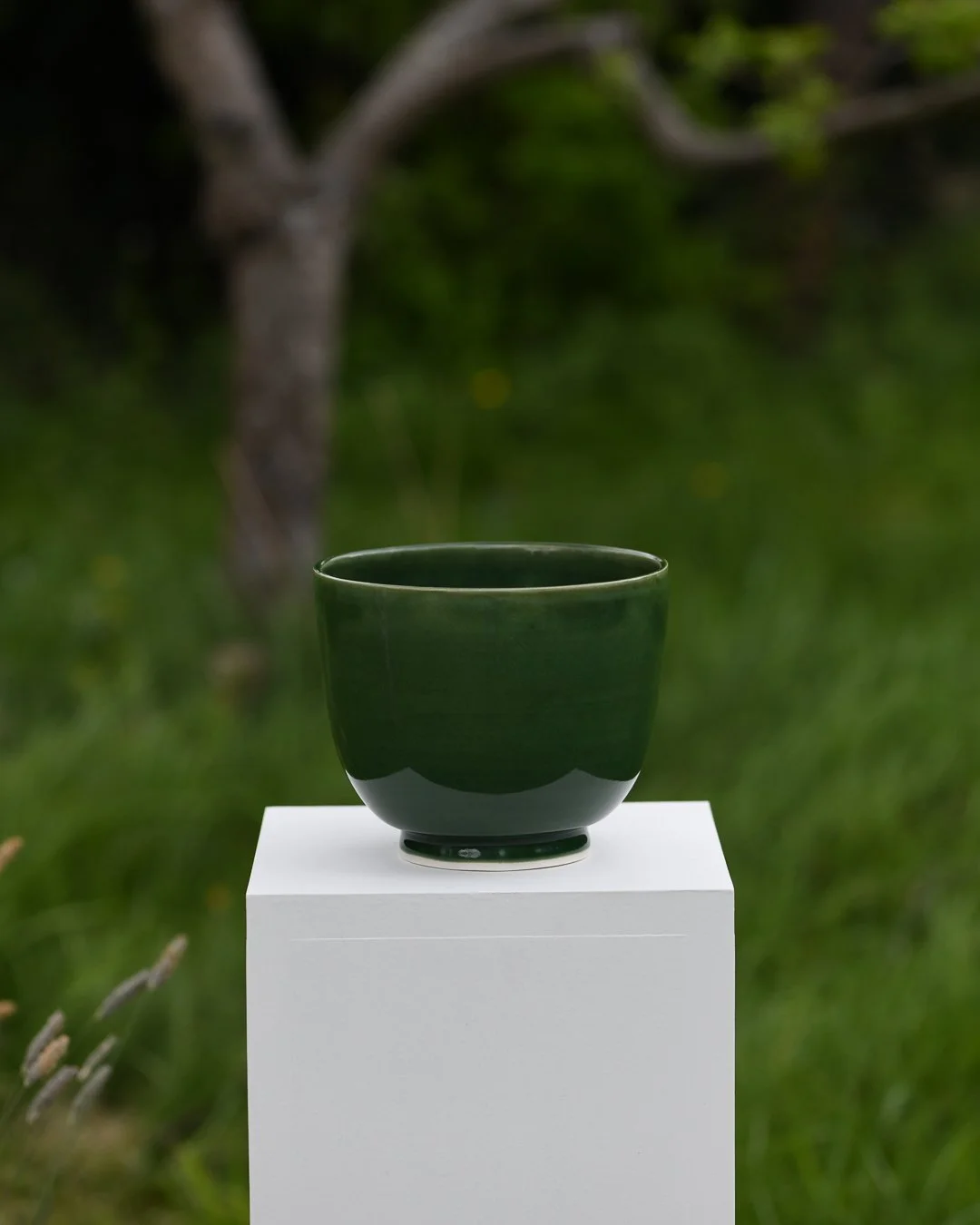 Dark Green Large Flower Bowl