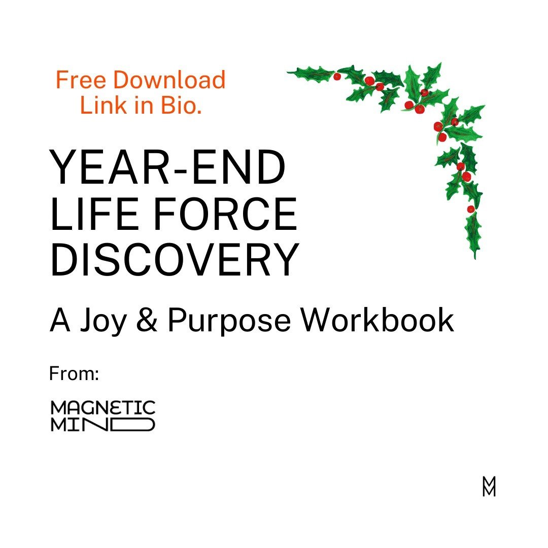 I'm very excited to release the @magneticmind.me Year-End Life Force Discovery, a free workbook for everyone, which you can download right here - link in bio. Take time to reflect on your own Joy &amp; Purpose as you wind down the year.

If you're a 
