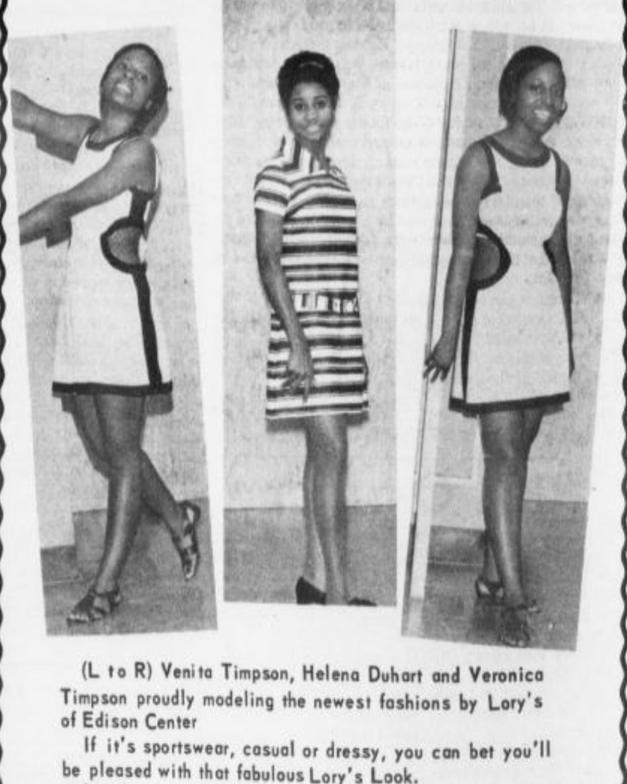 Some looks from Lory&rsquo;s Fashion Shop circa 1968.

Lory&rsquo;s was a fashion boutique located in the Edison Plaza on 61st Street and NW 7th Avenue in Liberty City.

Mod mini dresses and A-line dresses were the fashion must haves of the time.

#b