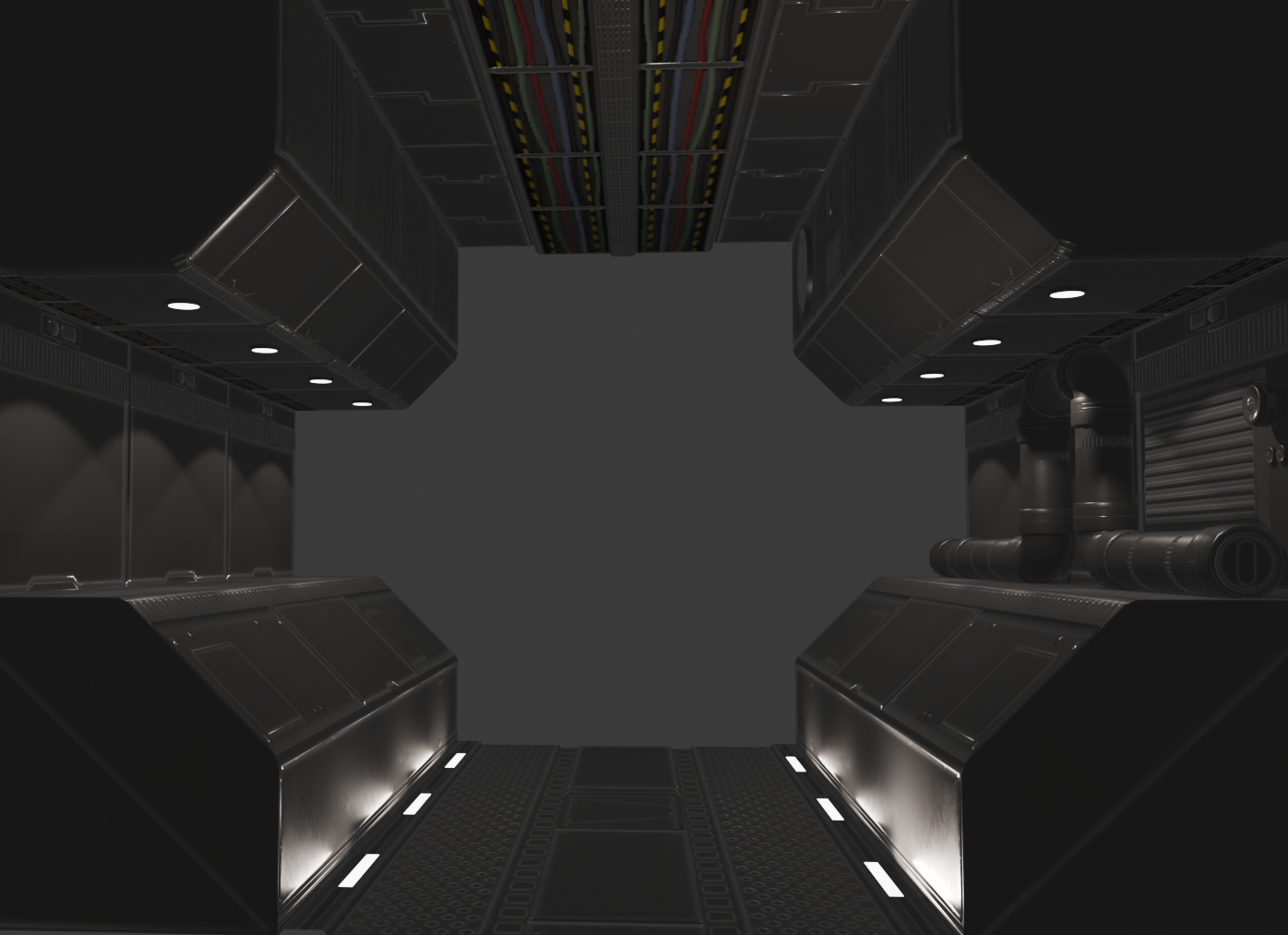 3d mock up of a spaceship interior