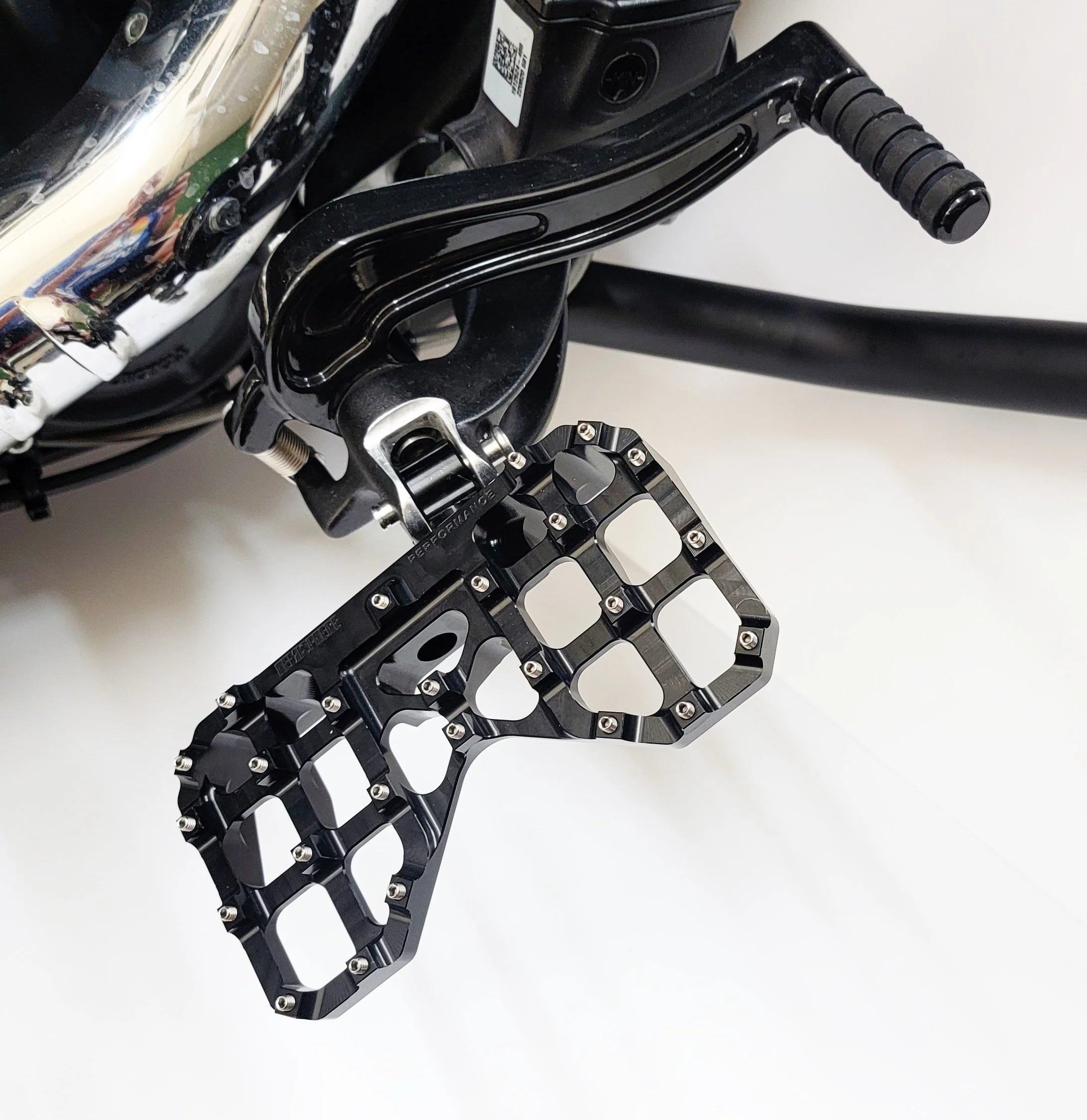 thumbnail image 2 of TCMT Passenger Foot Pegs Mount Bracket For Indian Scout & Bobber 2015-2024 – Aluminum/Rubber, Gray/Black 2 of 4