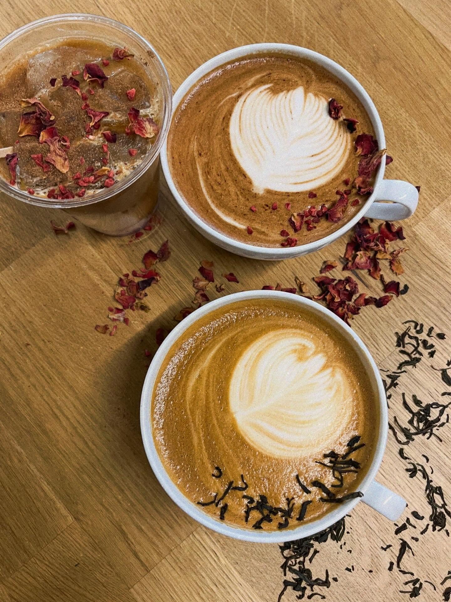 We have some new flavors for you guys! 

Rose &amp; Berry Mocha - your favorite raspberry mocha with a new, romantic twist. 

Bergamot Latte- bold &amp; sweet, a latte sweetened with our own earl grey vanilla syrup. 

Brown Sugar Pecan Latte - We don