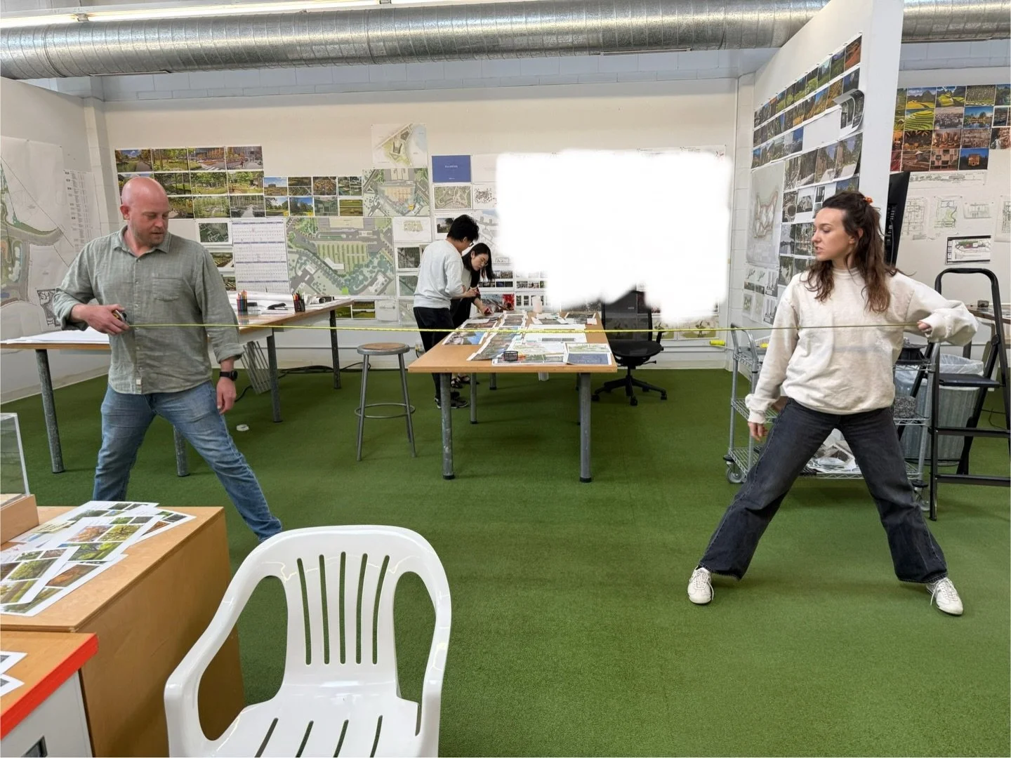 Celebrating World Landscape Architecture Month with a peek behind the scenes of life recently at PWP. 
1. Visualizing the distance between trees 2. Salesforce Park presentation to our youngest audience yet 3. The proud medalists of the 2026 PWP Winte