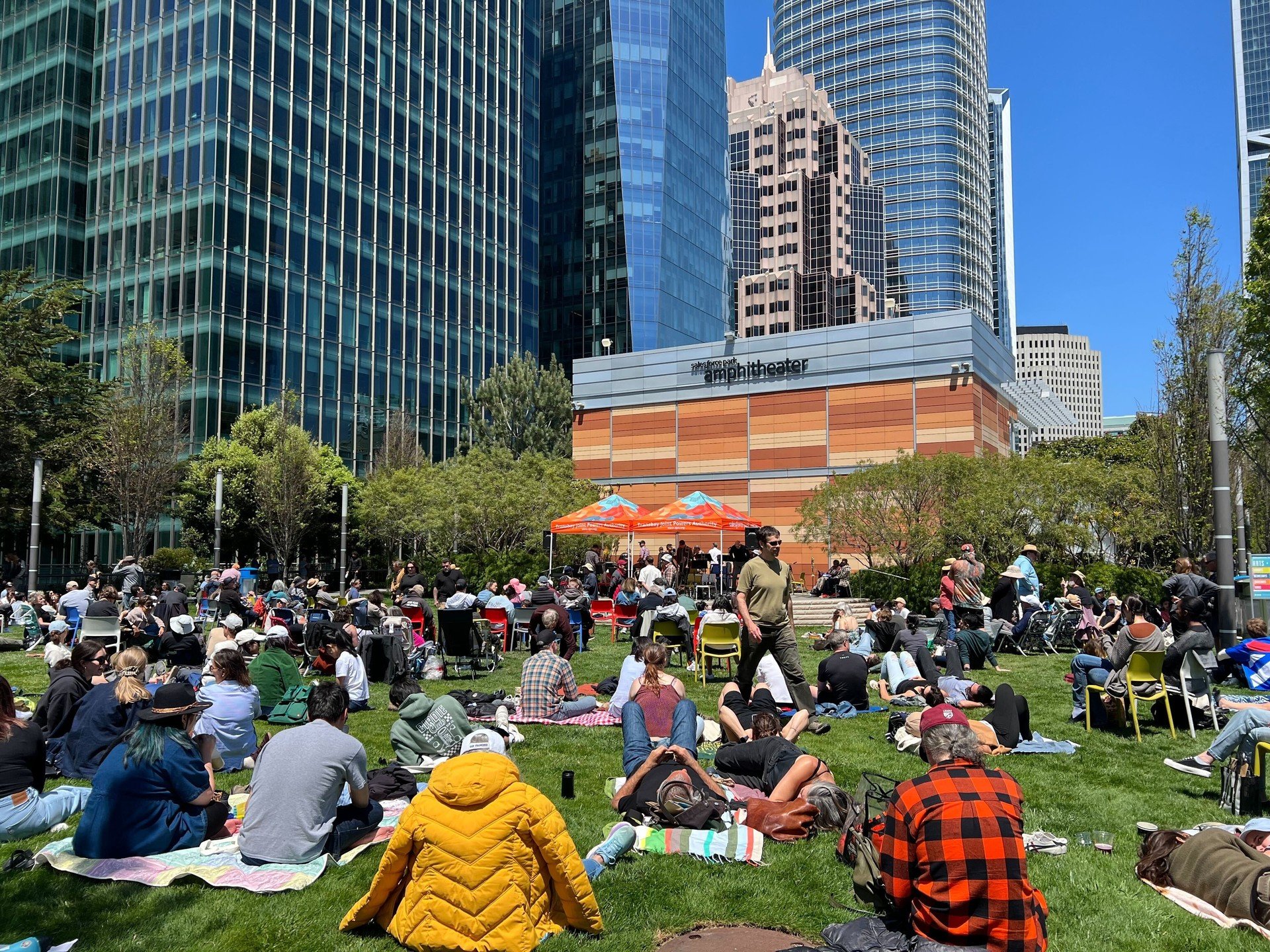 Salesforce Park on a lovely day in May .