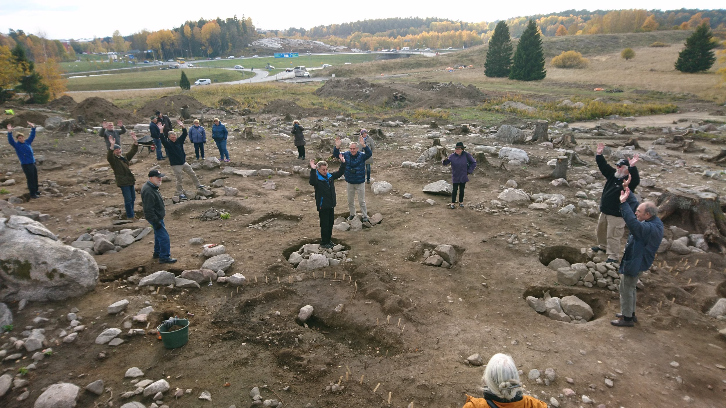 Visning vid undersökningen i Hjulsta.