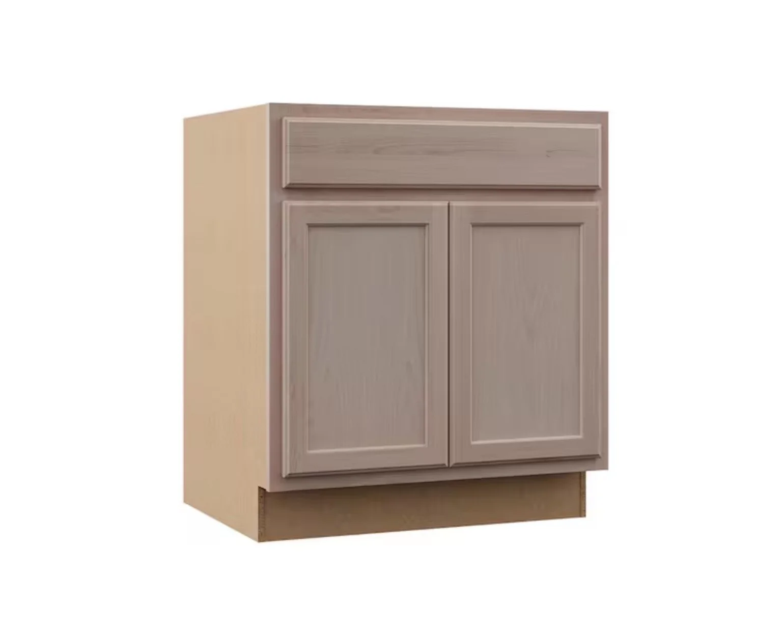 Custom finished recessed panel sink base cabinets