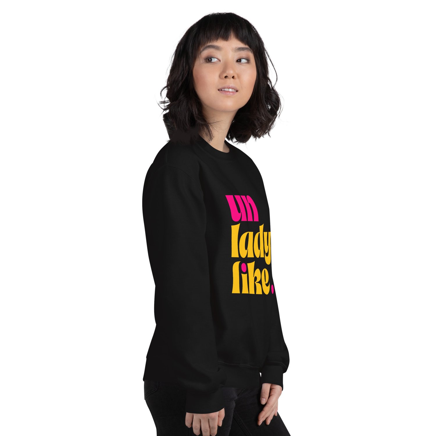 Sweatshirt with Buttons - Black - Ladies