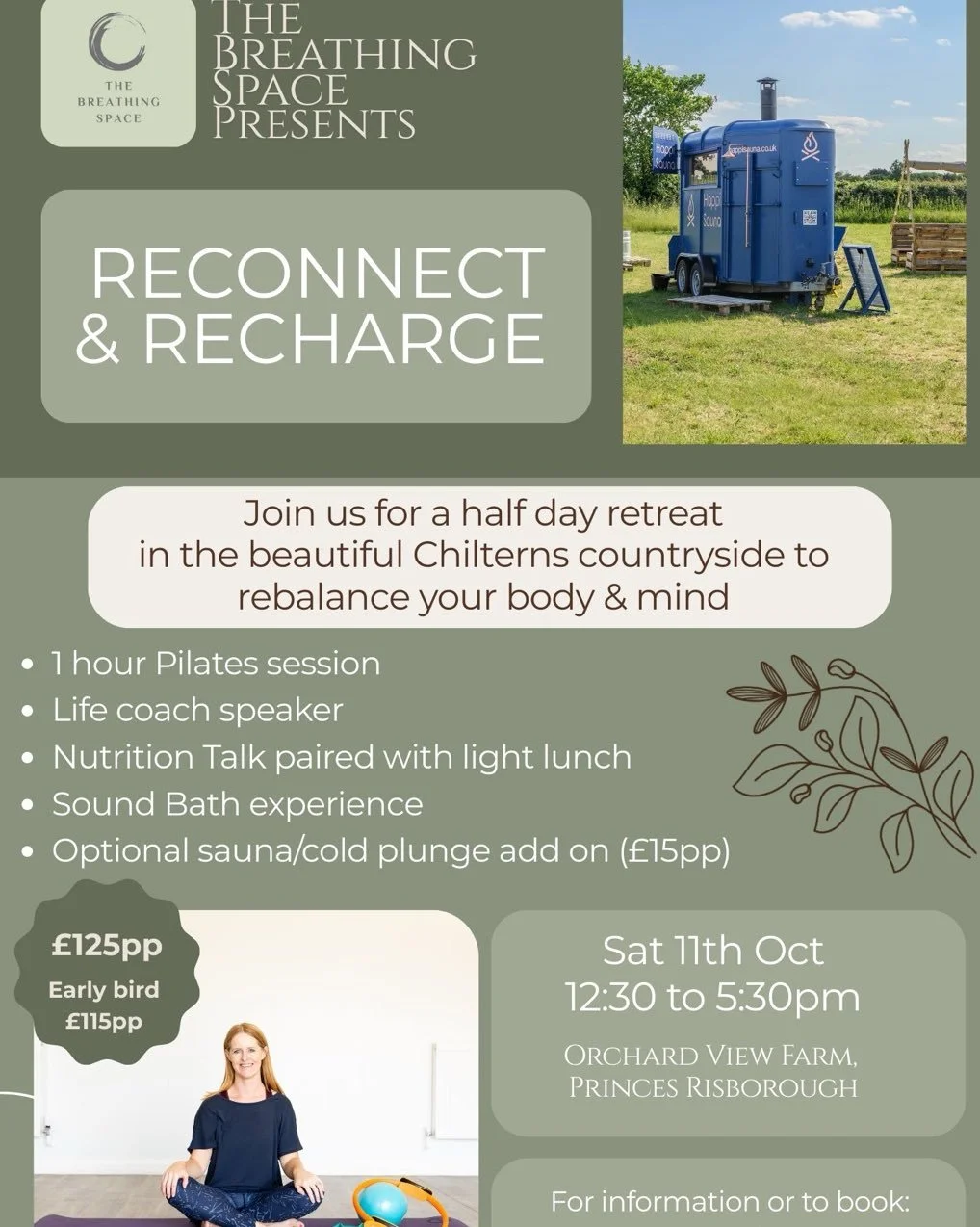 I&rsquo;m delighted to be at this gorgeous retreat, coming up in October. I&rsquo;ll be sharing some tips for practical ways we can increase our energy and focus from food.
A wonderful chance to &lsquo;reconnect and recharge&rsquo;, really excited to