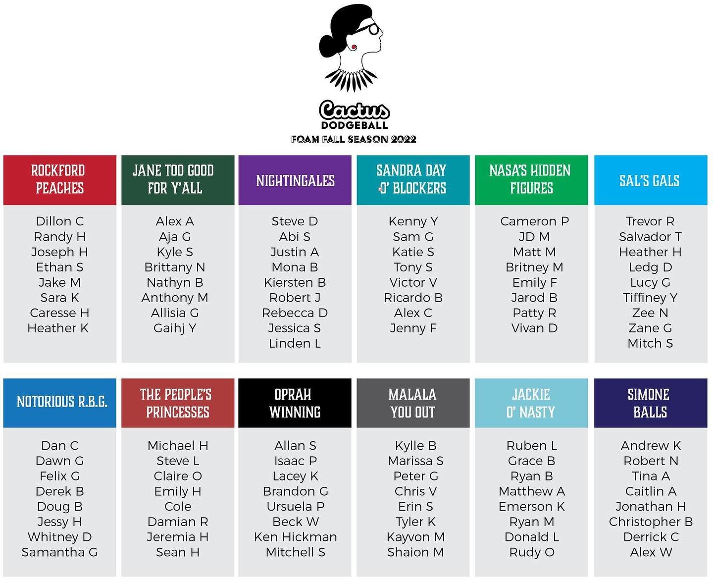 WHO RUN THE WORLD? GIRLS!
This season we have 12 teams!! 😲 So we will need 3 hours of games. Team shirts will be distributed at Week 2. Please check your email for your season schedule. If you did not receive it,  check spam then message us if you s