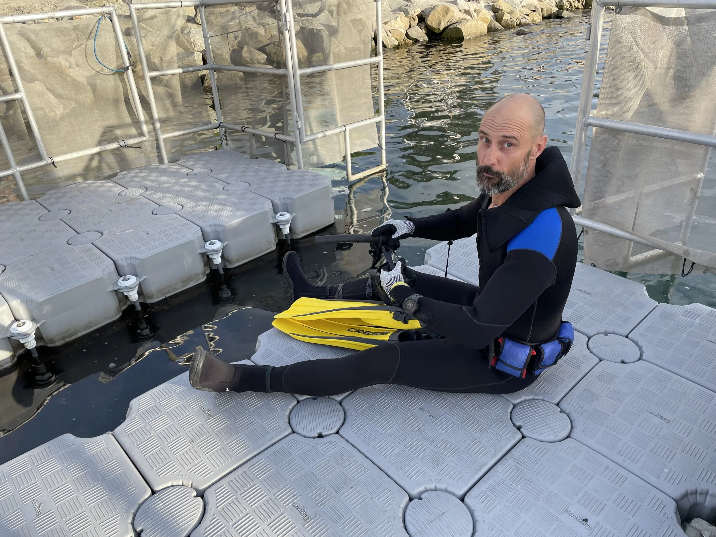 Matt takes advantage of the diving &amp; snorkling opportunity in the immediate area.