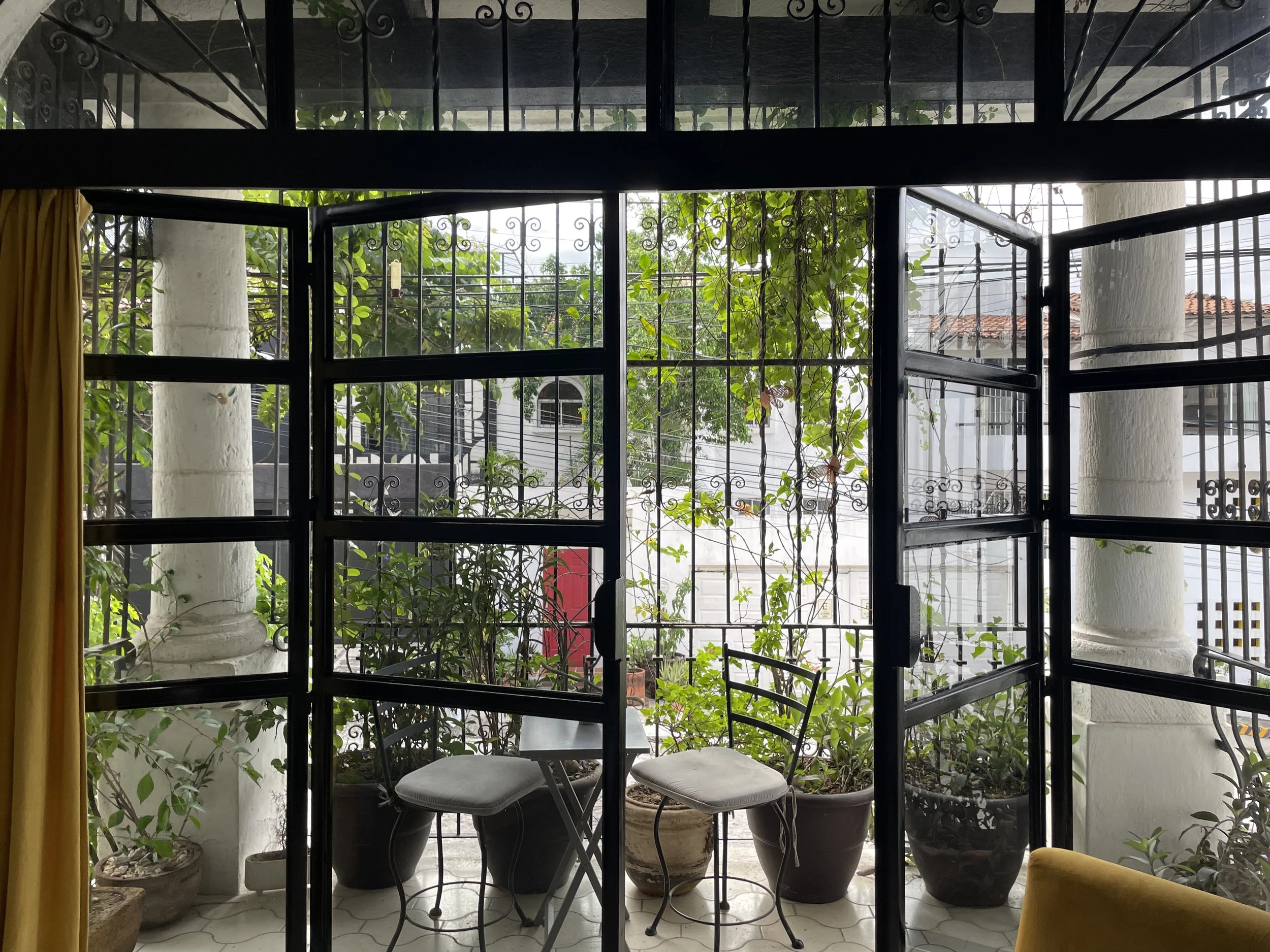 View of our little Airbnb balcony.